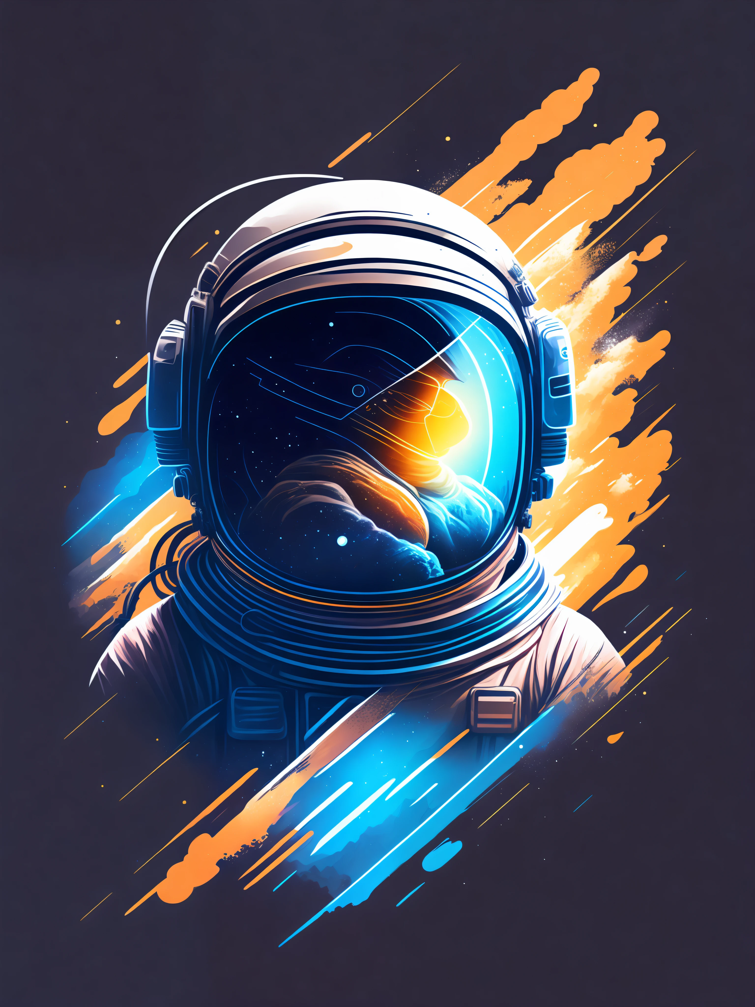 Astronaut, T-shirt design, rzminjourney, vector art