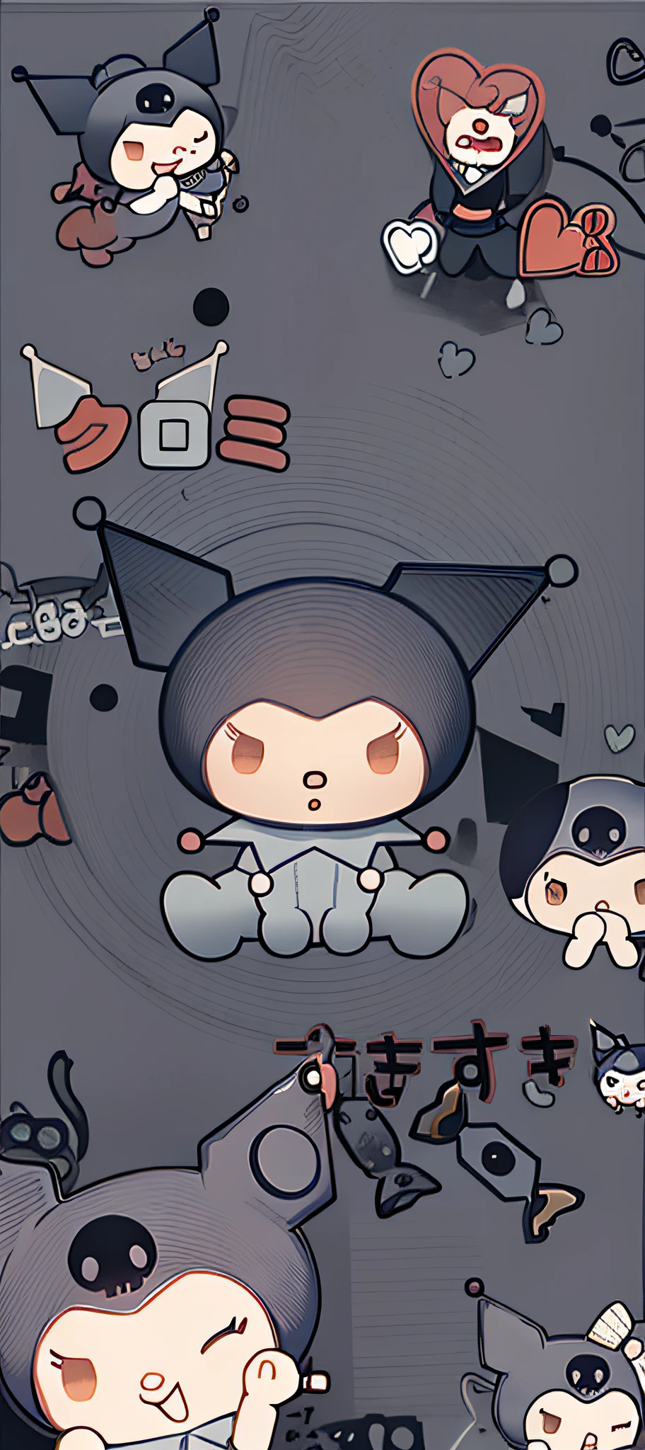 a close up of a cartoon cat with many different expressions, けもの, kawaii rainy gloomy, creepy kawaii, kawaii chibi, very very kawaii, ❤🔥🍄🌪, gloomy, kawaii swat team, nekomimi, banchou, cartoonish cute, cute character, anime visual of a cute cat, kumamoto, melty