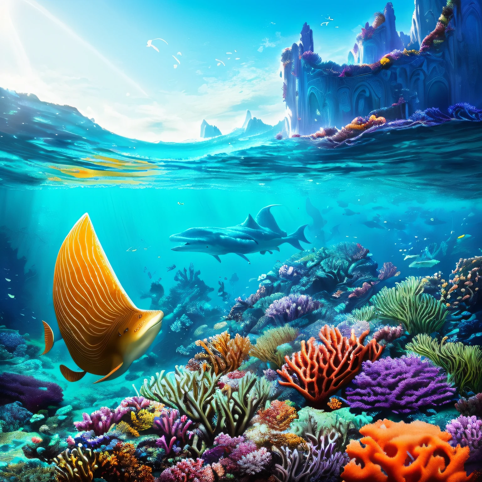 Marmont Hill, Masterpiece, best quality, (realistic),vintage scuba driver meet a giant squid in the deep ocean, (vintage, scuba diver, giant squid, deep ocean, mystical, colossal, vivid colors, detailed, intricate, underwater, adventure, exploration, awe-inspiring, surreal, exotic, mysterious, mythical, imaginative, colorful, stunning, mesmerizing, breathtaking, biodiverse, diverse, coral reef, underwater cave, sea plant life, historic, nautical, adventurous, daring, fearless, mysterious creatures, crab, starfish, ancient ruins, underwater landscape, breathtaking scenery,underwater world, fantastical, surreal, mesmerizing, tranquil, clear water, vibrant, alive, dynamic, mesmerizing scenery, stunning visuals, breathtaking view, serene, calm, tranquil, mysterious, exotic, awe-inspiring, unique, otherworldly, magical, enchanting, breathtaking, Marmont Hill style), ((backlighting)), ((bloom)), [light sparkles], ((chromatic aberration)), sharp focus, (pilgrim:1.3), (perspective:1.1), (from below:1.1), (powerful:1.3), 4k, 8k,