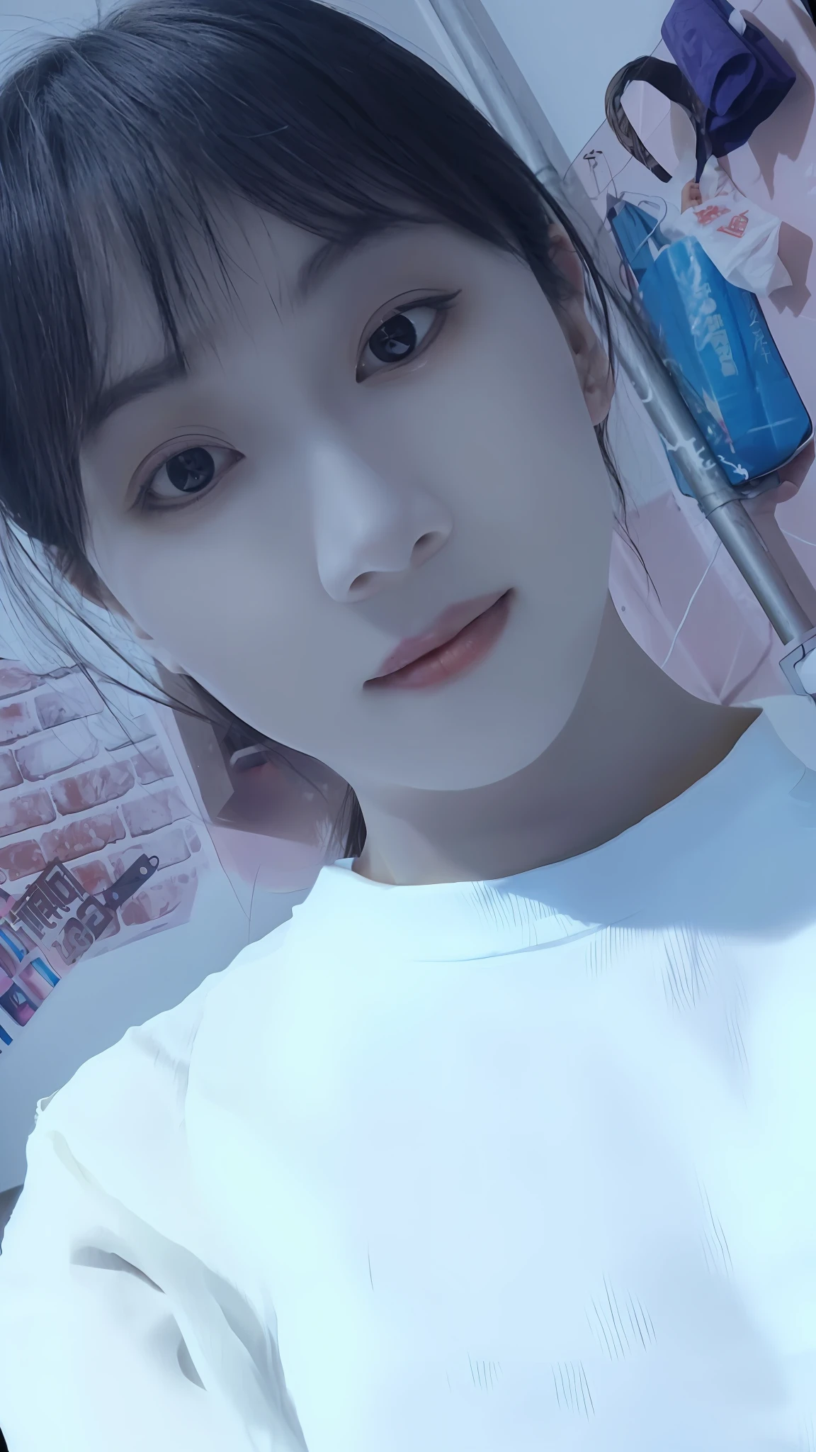 a close up of a person with a white shirt and a cell phone, ulzzang, cai xukun, 8k selfie photograph, jinyoung shin, jaeyeon nam, headshot profile picture, wan adorable korean face, heonhwa choe, yanjun chengt, xintong chen, kim doyoung, guweiz, profile pic