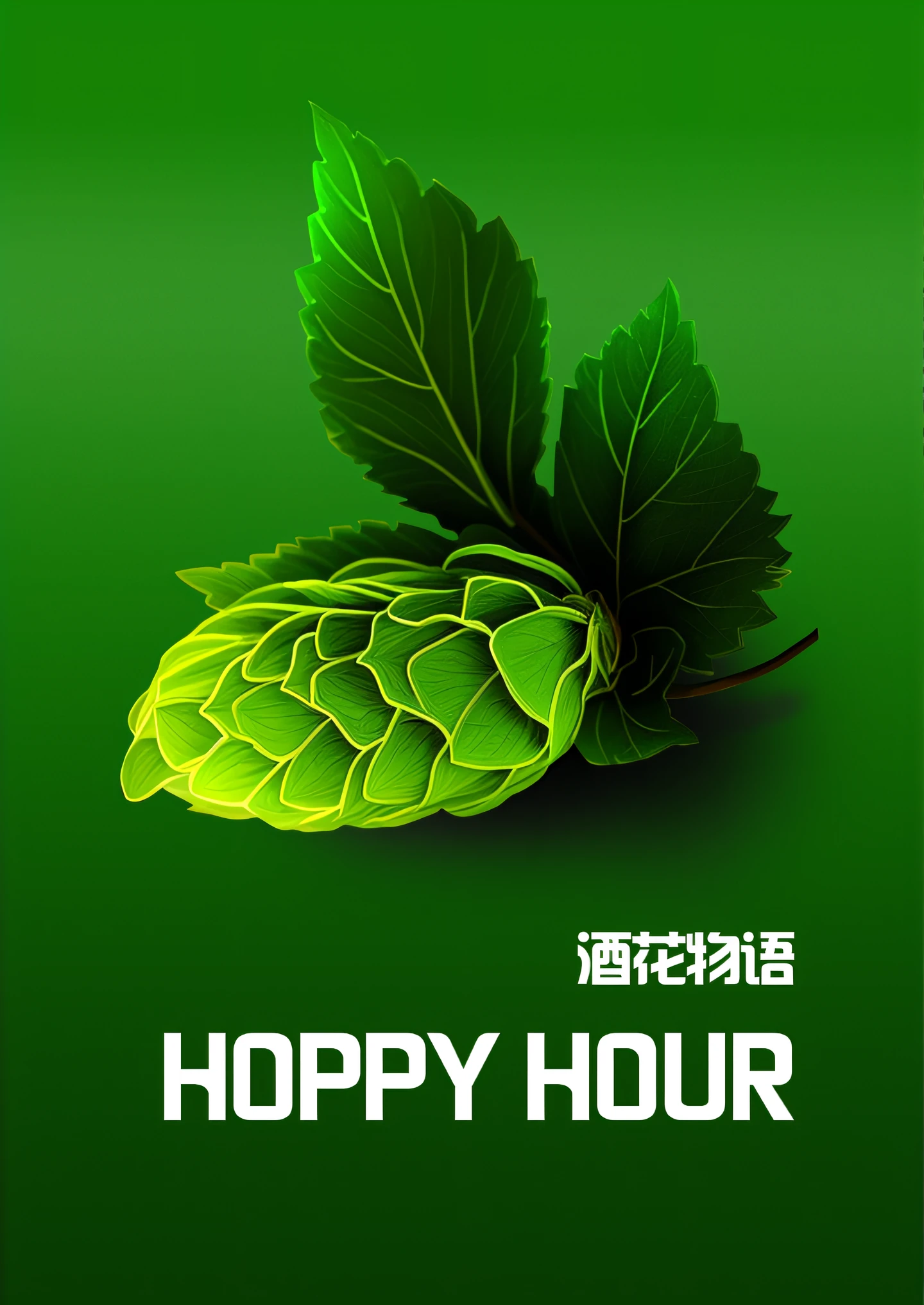a close up of a green plant with leaves on a green background, hop cone juice, beer advertisement, 1 9 th, happy, made with illustrator, higher detailed illustration, sha xi, 4:3, beautiful green liquid, poster illustration, 2014, 2 0 1 4, 2013, 8 h, 2024