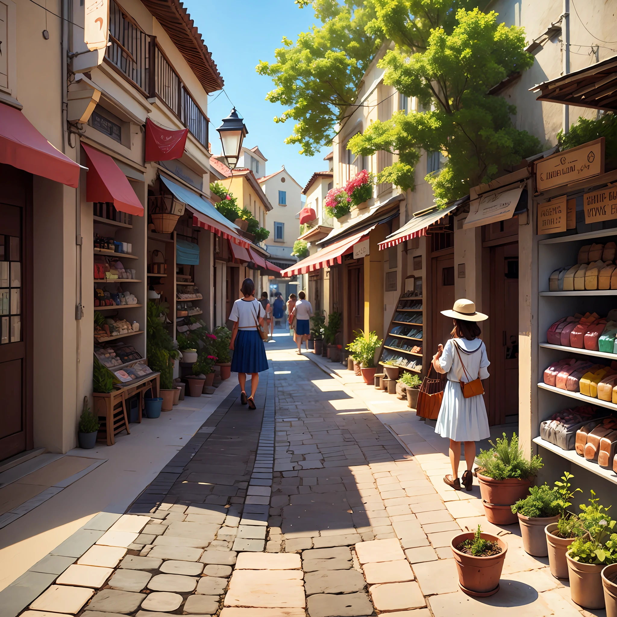 shopping in a little sea village
