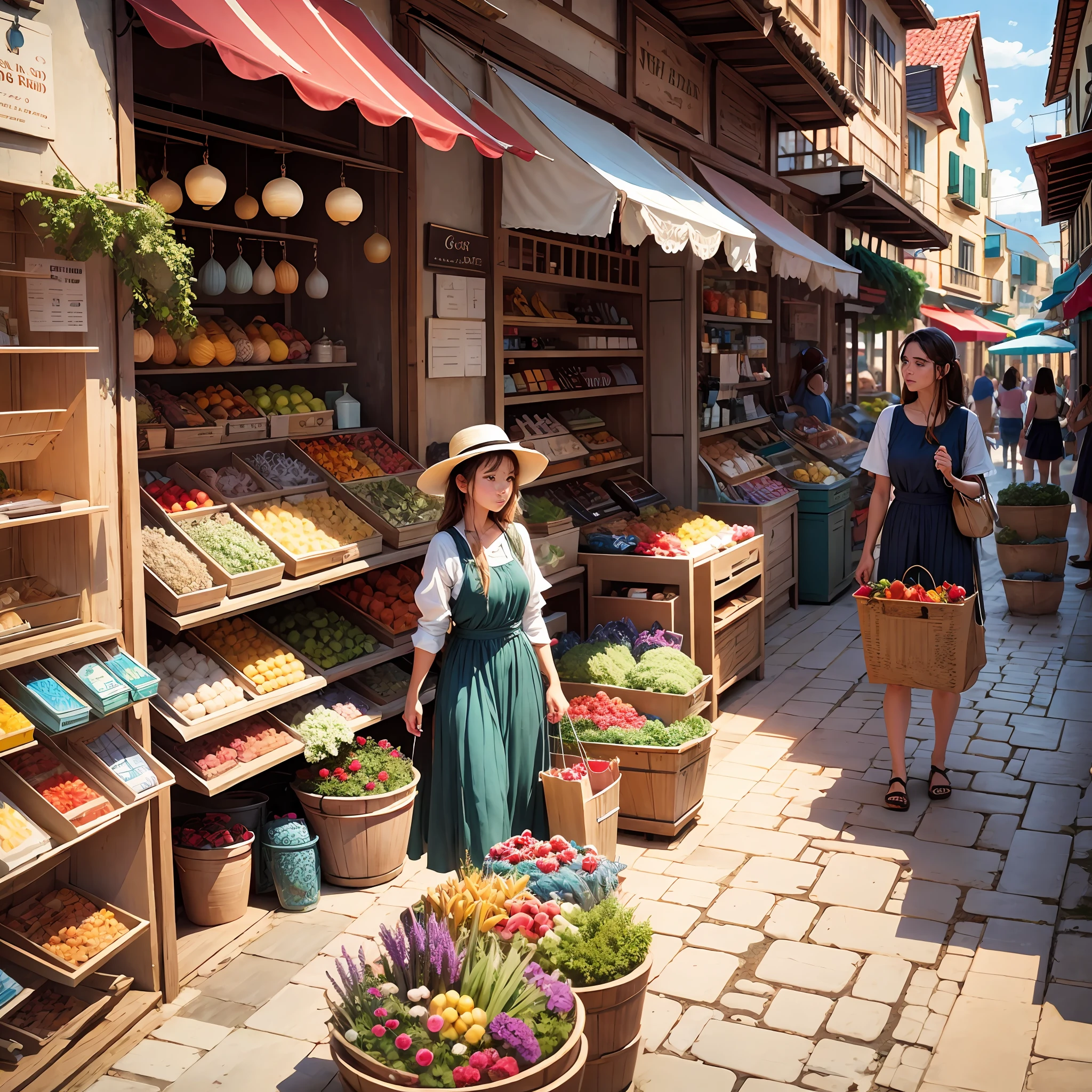 shopping in a little sea village