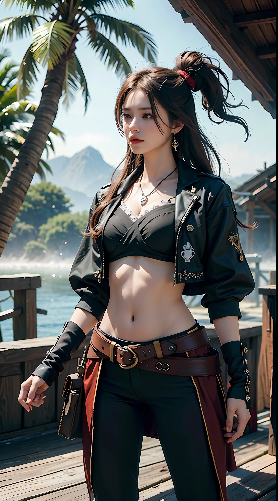 iratePunkAI skeleton pirate,4k,masterpiece, best quality, official art, extremely detailed CG unity 8k wallpaper, highly detailed, absurdres, 8k resolution, The background is full of fog