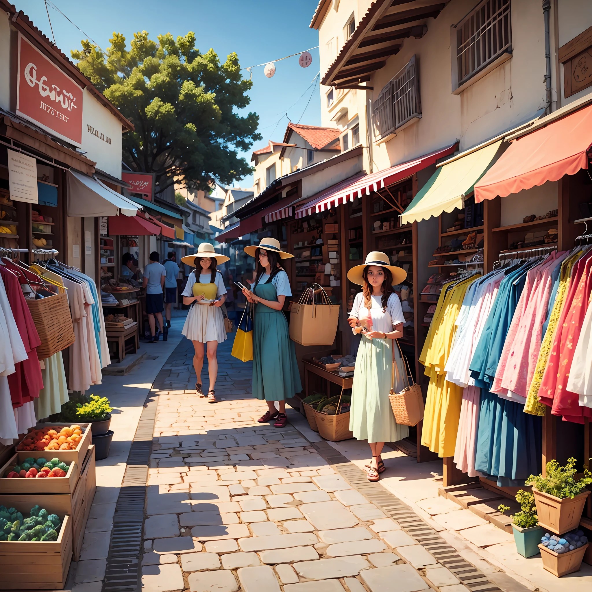 shopping in a little sea village