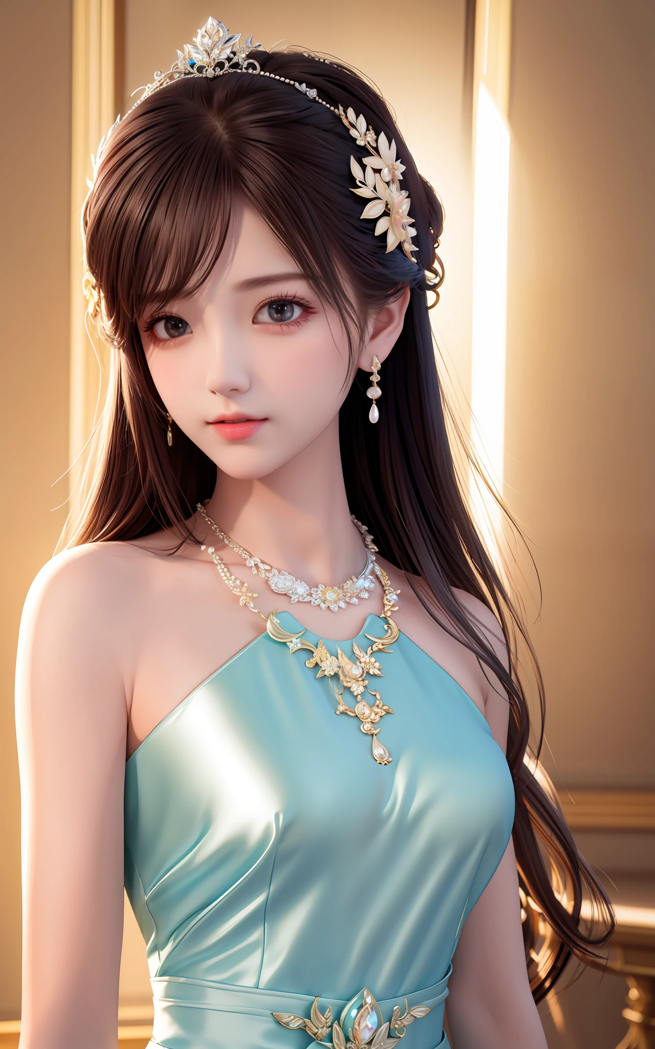 Best Quality, Masterpiece, High Resolution, 1girl, Porcelain Dress, Hair Accessories, Necklace, Jewelry, Pretty Face, On Body, Tyndall Effect, Realistic, Shadow Studio, Rim Lighting, Dual Tone Lighting, (High Detail Skins: 1.2), 8k UHD, dslr, soft light, high quality, volume light, sneak shot, photo, high resolution, 4k, 8k, background blur,