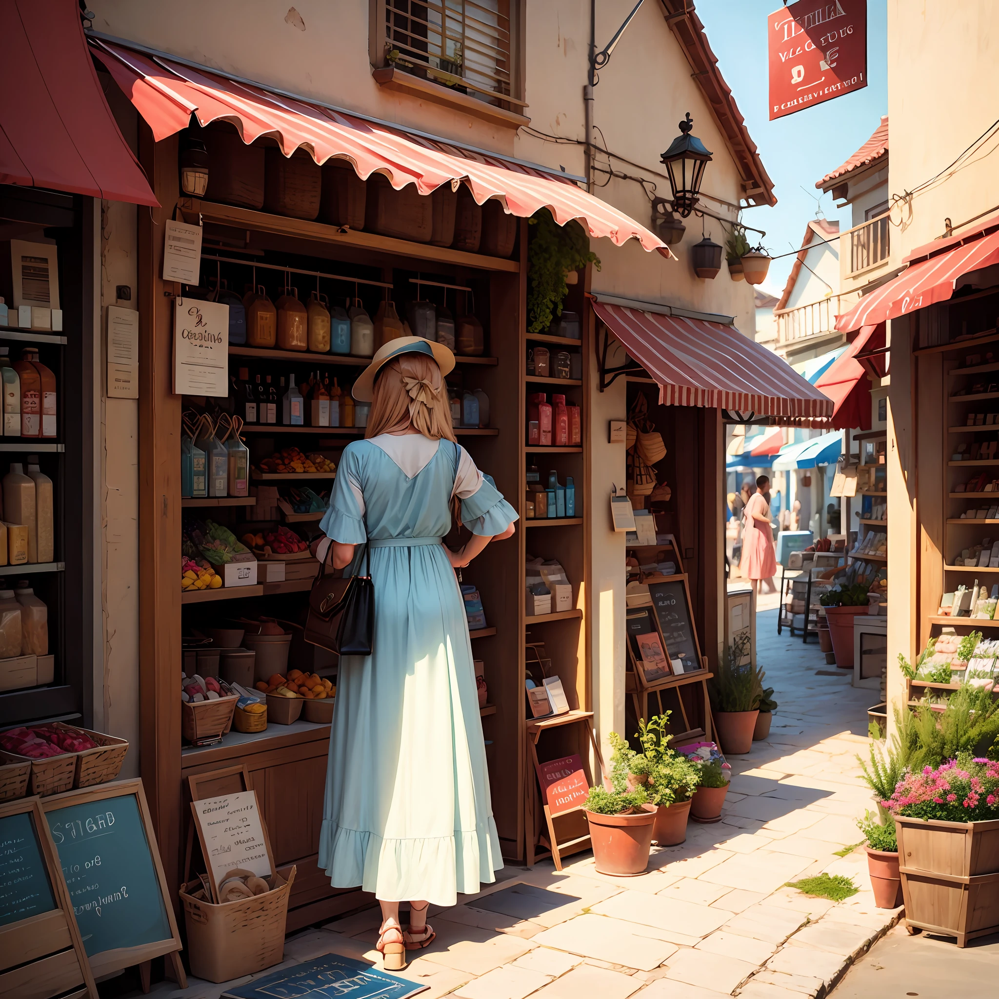 shopping in a little sea village