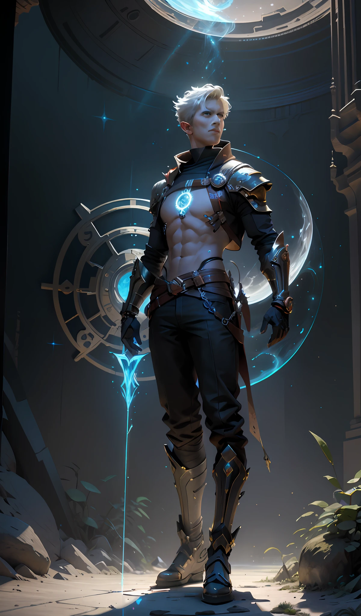 Face, There is a man standing in the room with a sword, skinny man fantasy alchemist, trends on ArtStation, amazing 8K character concept art, CGsociety concept art, hero fantasy character concept, epic sci-fi character art, human male character art, feng zhu concept art, arcane concept art, epic sci-fi character art, epic sci-fi character art