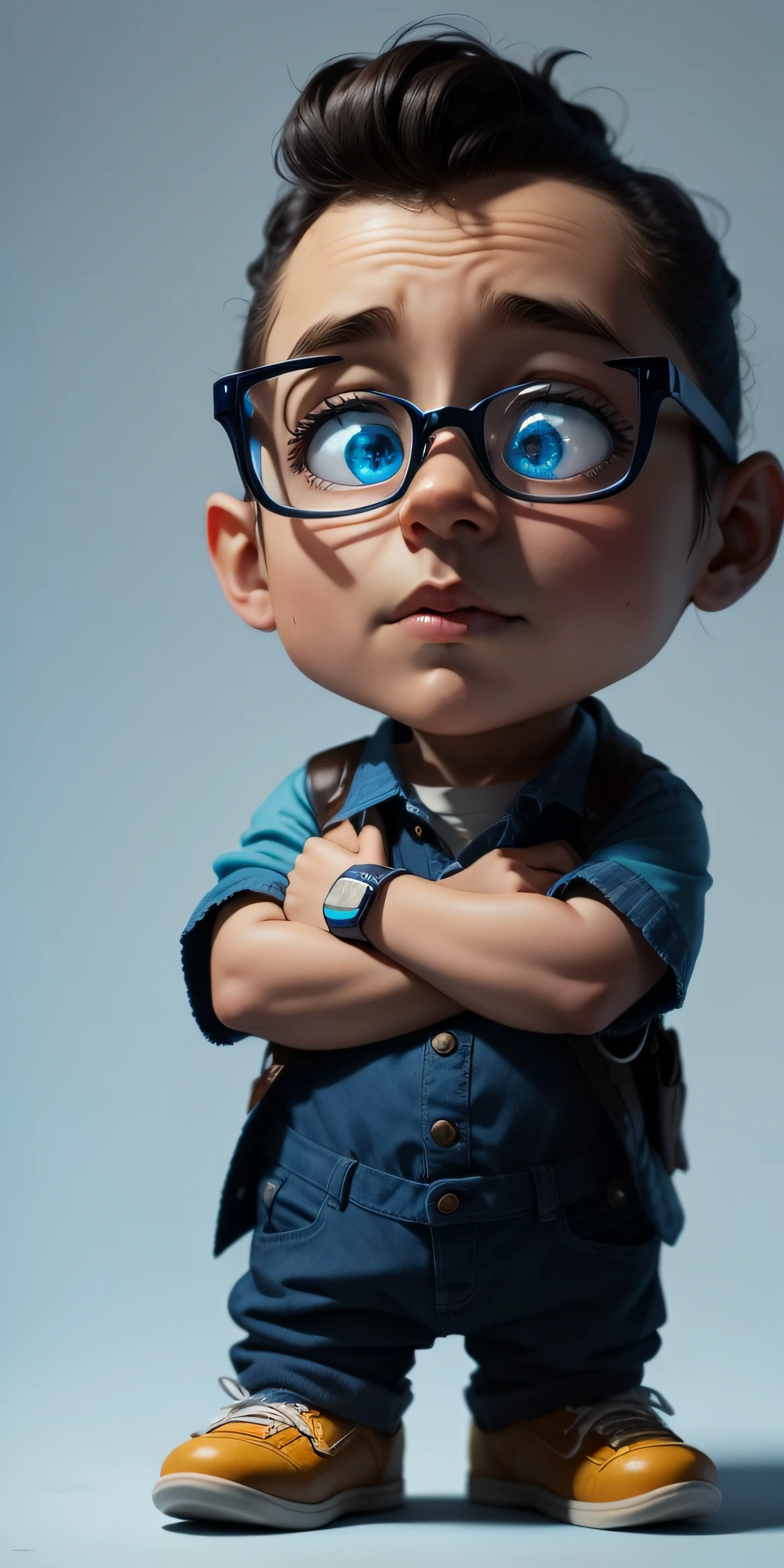 holding a notebook, blue-cover book
