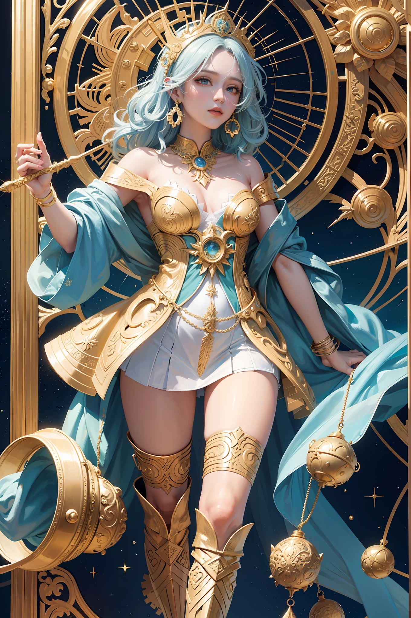 (masterpiece, top quality, best quality, official art, beautiful and aesthetic:1.2), (1girl), white gold extreme detailed,colorful,highest detailed, official art, unity 8k wallpaper, ultra detailed, beautiful and aesthetic, leilinggeng,lightning,,Lots of lightning,drawing,lightning elemental energy towards himself,Beautiful girl, photo framed inside a golden window, beautiful, masterpiece, best quality, (zentangle, mandala, tangle, entangle) ,holy light,gold foil,gold leaf art,glitter drawing