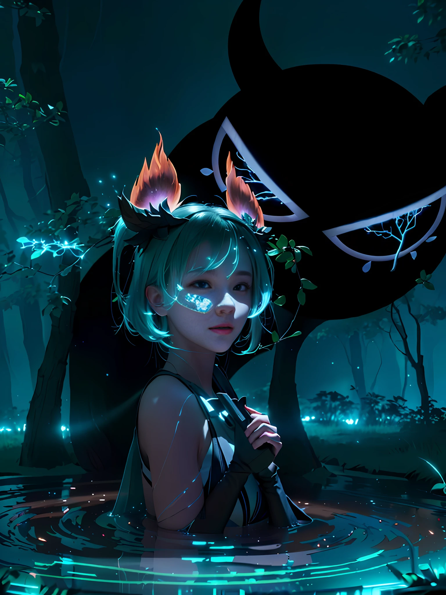 Masterpiece, best quality, (ultra-fine CG unity 8k wallpaper), (best quality), (best shadow), UI interface framework design with natural elements of the forest theme. Surrounded by delicate leaves and branches, there are also fireflies and glowing particle effects, moon, (UI interface box design), (natural elements), (forest theme), (circle), (leaves), (branches), (fireflies), (glow), (particle effects). , isometric 3d, octane rendering, ray tracing, super detailed