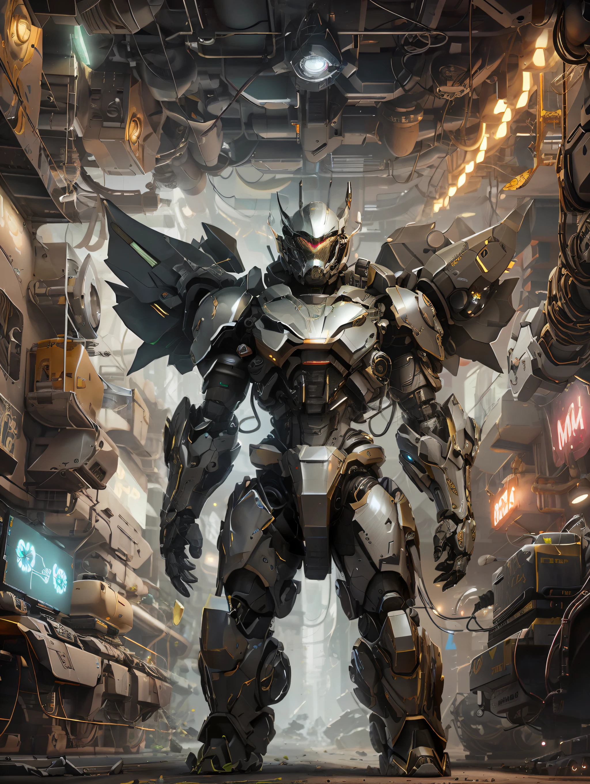 [young::sprite:8] 3D rendering, very detailed, 8K, stunning, hdr, subsurface scattering, global illumination, cinematic still, cinematic, vignetting, 3D, RTX, crazy detail, gorgeous pattern, mech man growing like a flower, circuit board detail, metallic luster, mecha parts intertwined, volumetric lighting, caustics, ghst-4000, clrs, 512paintstyle3-light, ((sprite))