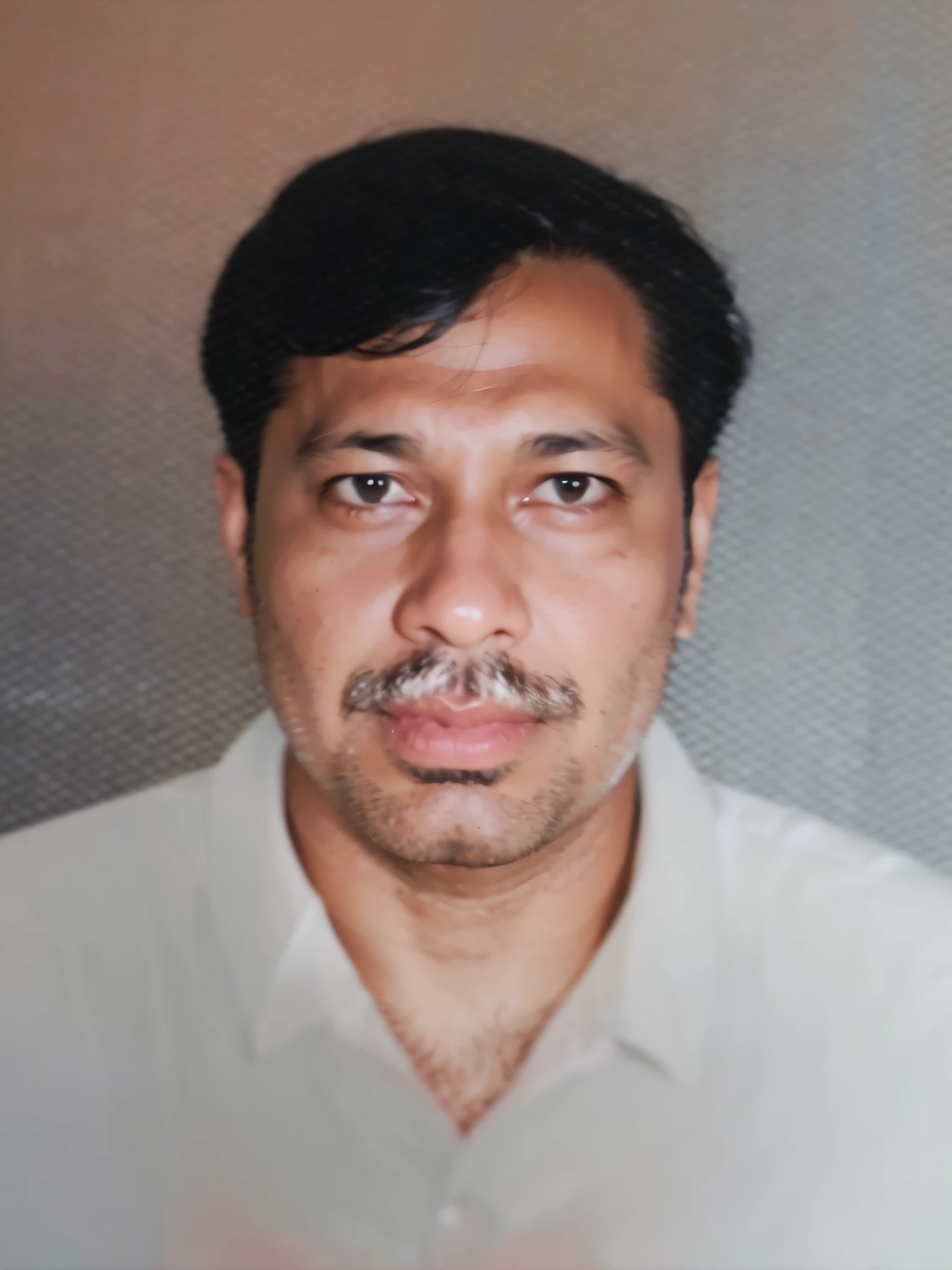 arafed man with a mustache and a white shirt, a photo of a man, 4 0 years old man, photo of a man, ranjit ghosh, very very low quality picture, mohamed chahin, about 3 5 years old, portait image, khyzyl saleem, very clear picture, photo taken in 2 0 2 0