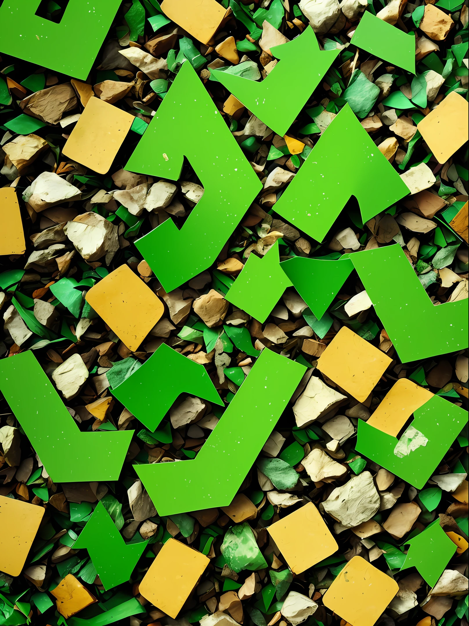 Create a green background with a recycling look as if it were a cover