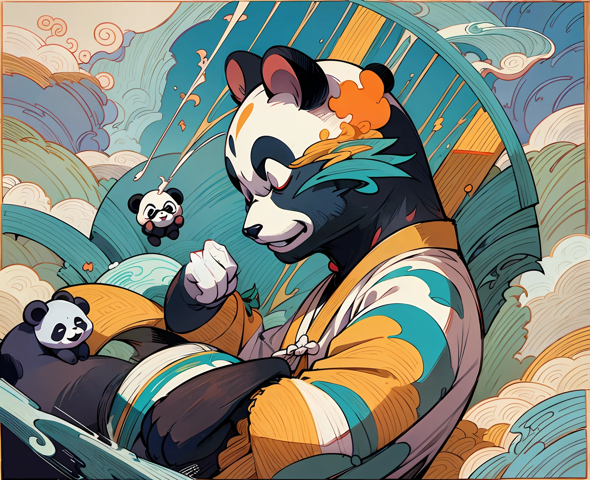 Panda paws, hands folded
