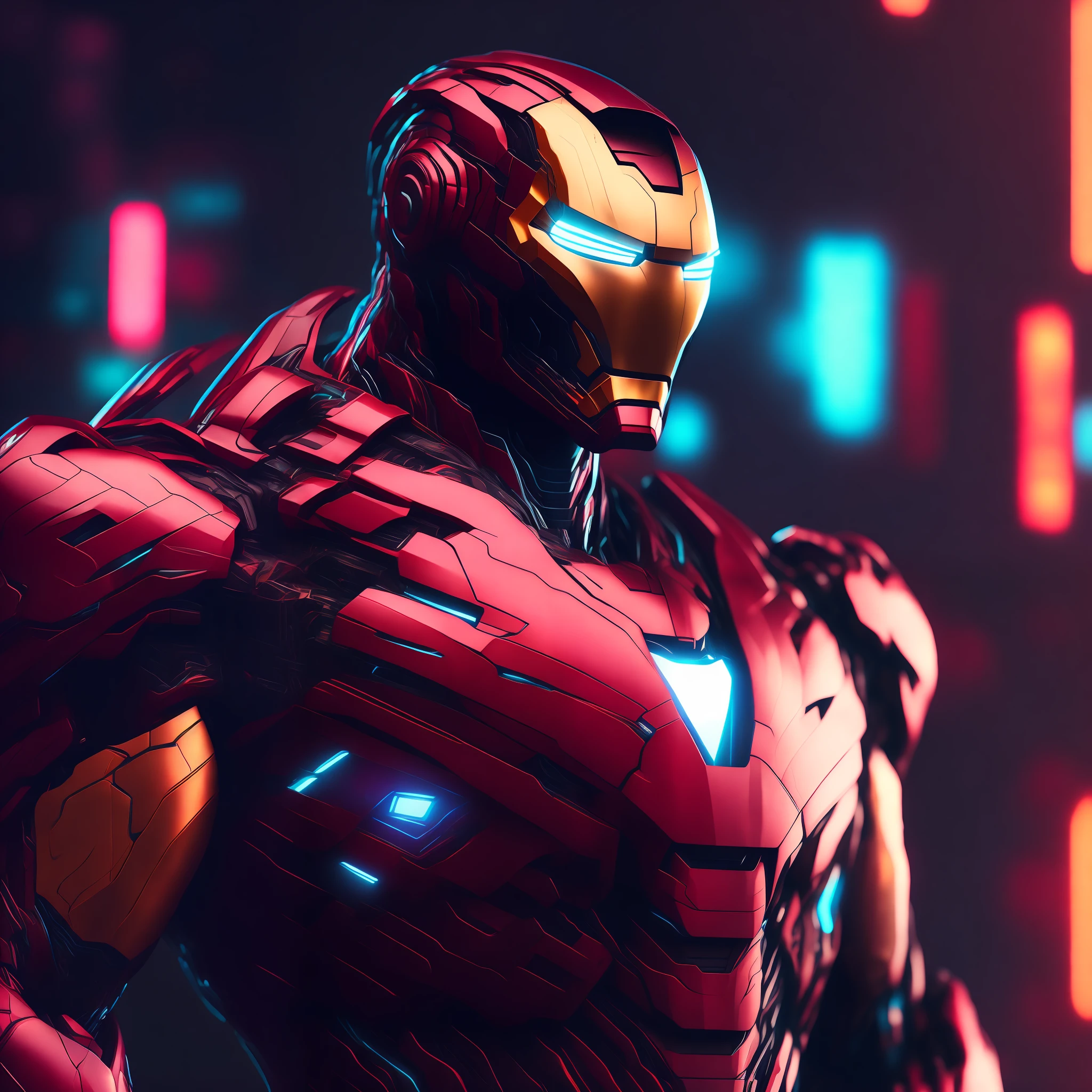 Iron Man, Cyberpunk, 8k.