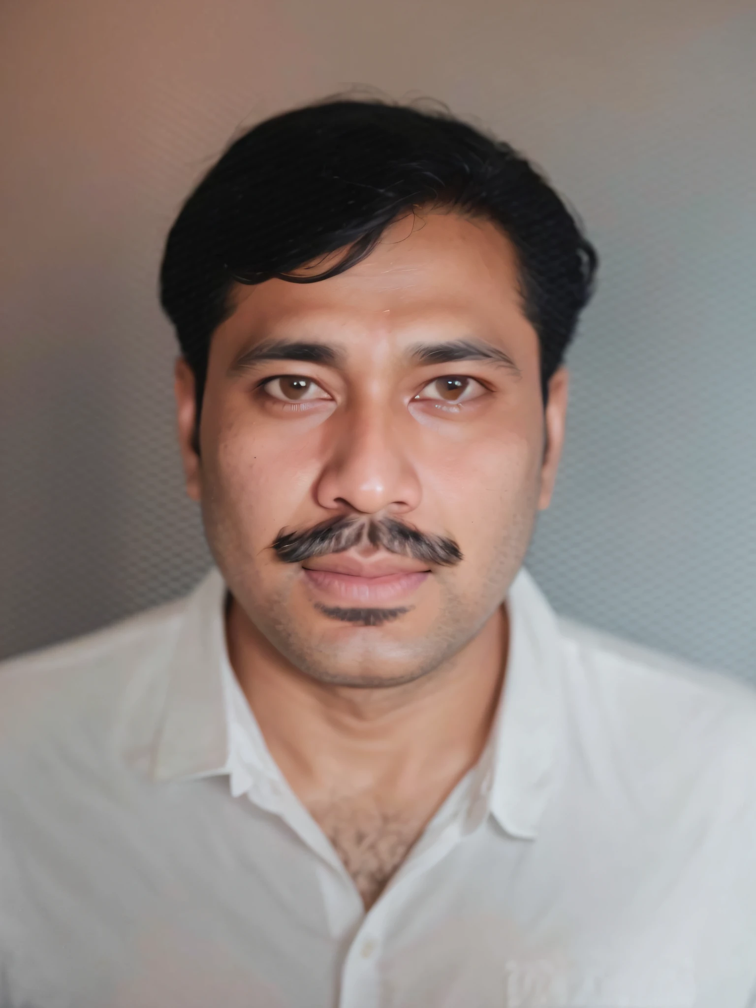there is a man with a mustache and a white shirt, khyzyl saleem, a photo of a man, kyza saleem, focis picture, front portrait, journalist photo, ash thorp khyzyl saleem, by Riza Abbasi, photo of a man, very high quality picture, sayem reza, 4 0 years old man