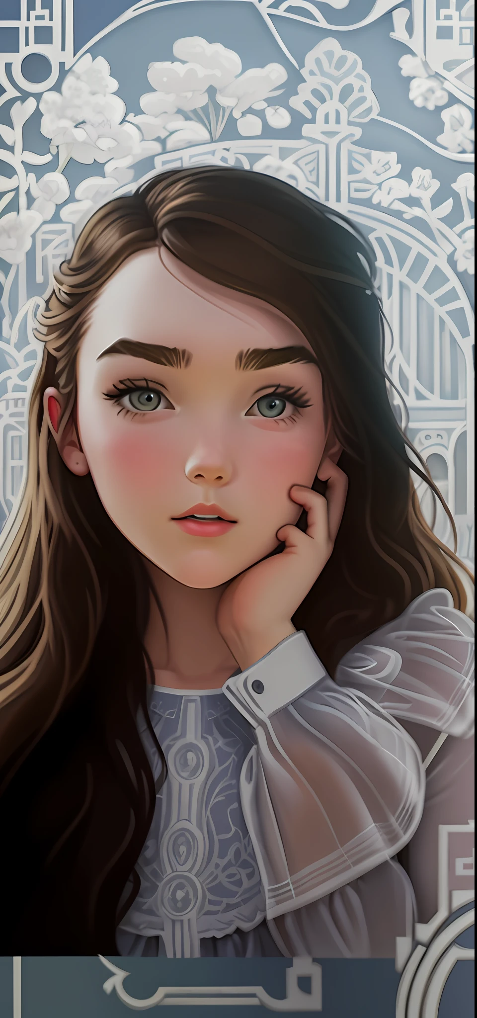 masterpiece, line art of a female character, Florence Pugh shocked expression, detailed country garden background, Art Deco designs,
style by double exposure, no shading, for coloring page, white space, no shadowing,