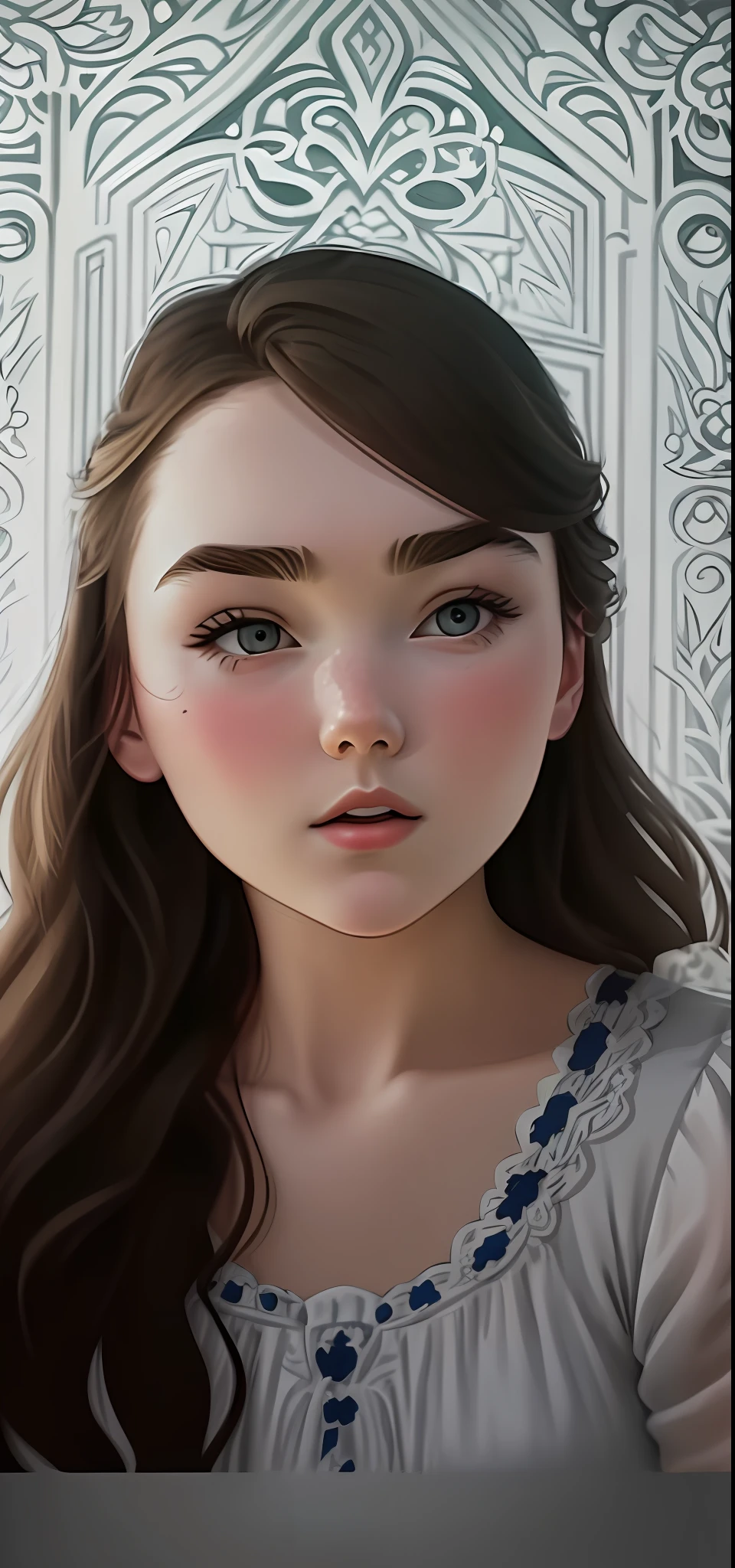 masterpiece, line art of a female character, Florence Pugh shocked expression, detailed country garden background, Art Deco designs,
style by double exposure, no shading, for coloring page, white space, no shadowing,