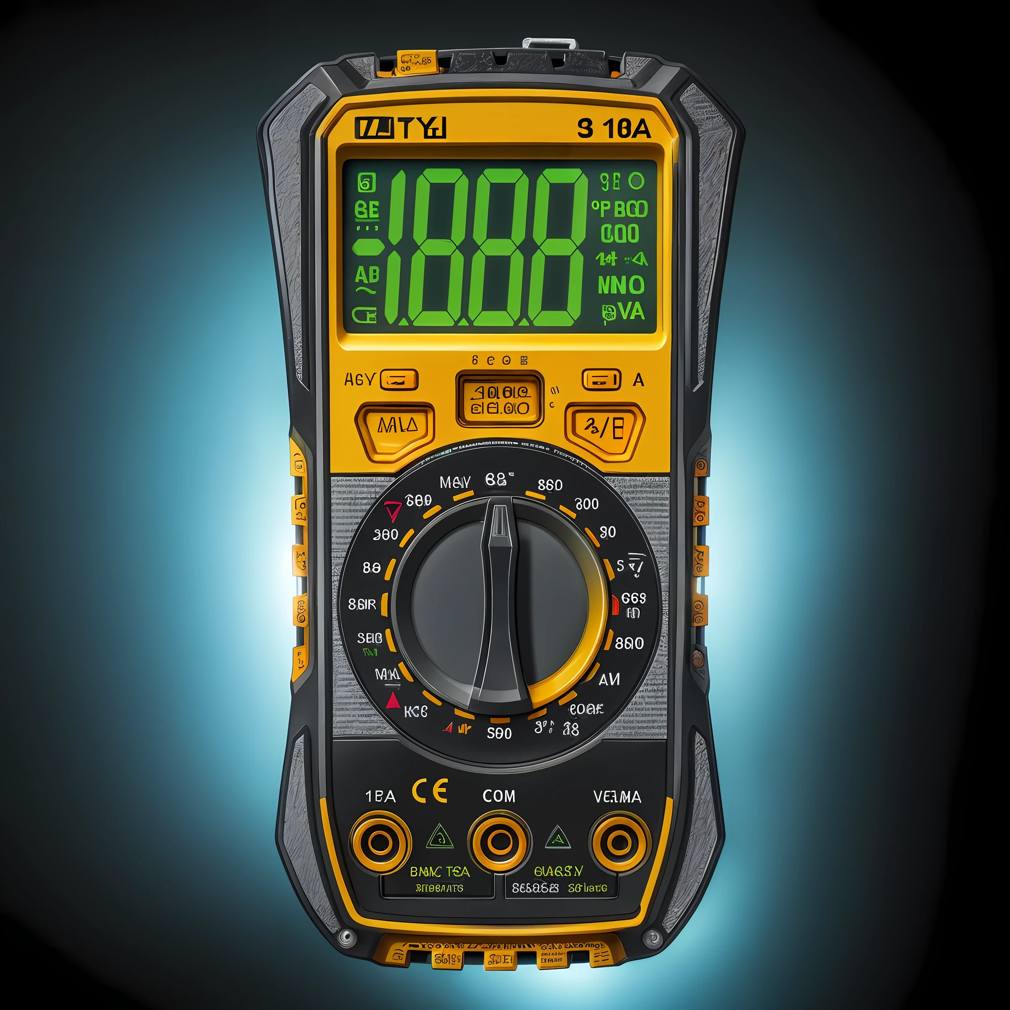 a close up of a multimeter with a display on the display, 1 8 0 0 dpi, 1200 dpi, 1 2 0 0 dpi, 480p, 4 8 0 p, 1.8f, handheld, 1 0 8 0 p, 1080p, v 8 k, 1 3 5 mm