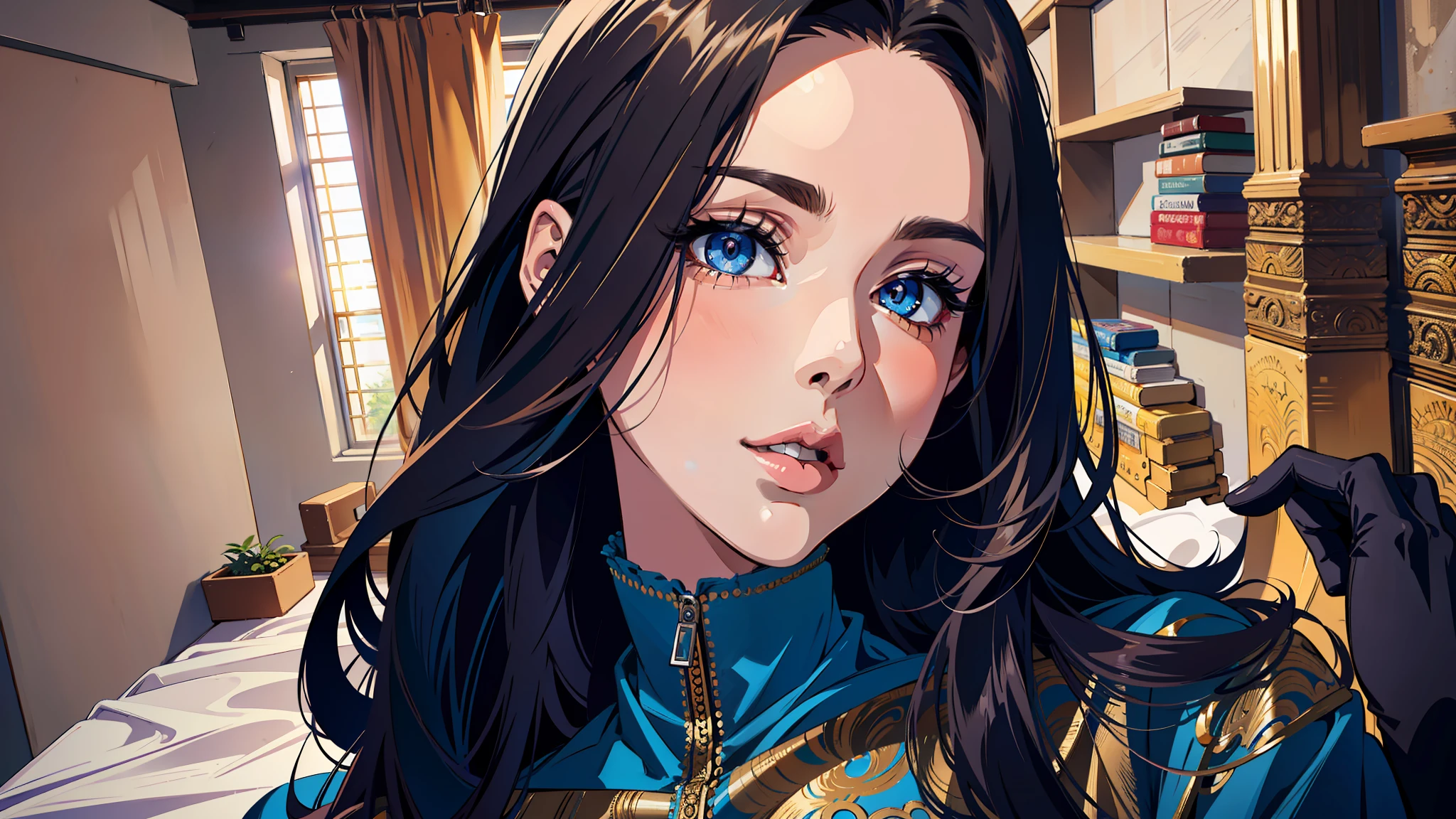 (masterpiece),(best quality:1.0), (ultra highres:1.0), detailed illustration, 8k, anime, 1girl, beautiful girl, pretty face, detailed face, beautiful eyes, detailed eyes, dark eyes, subtle smile, lips closed, beautiful stylish hair, highlights in hair, best quality, vibrant