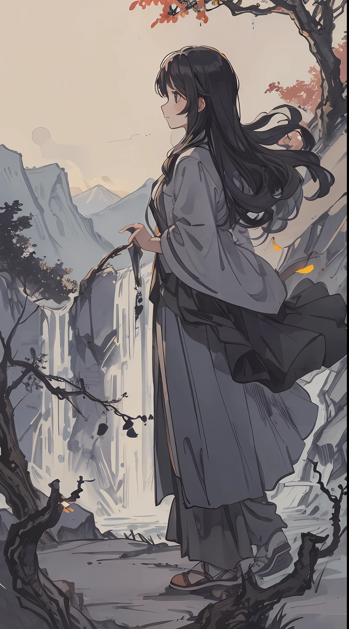 Mountains, waterfalls, full moons, trees, fireflies, silhouettes, diaphragms.