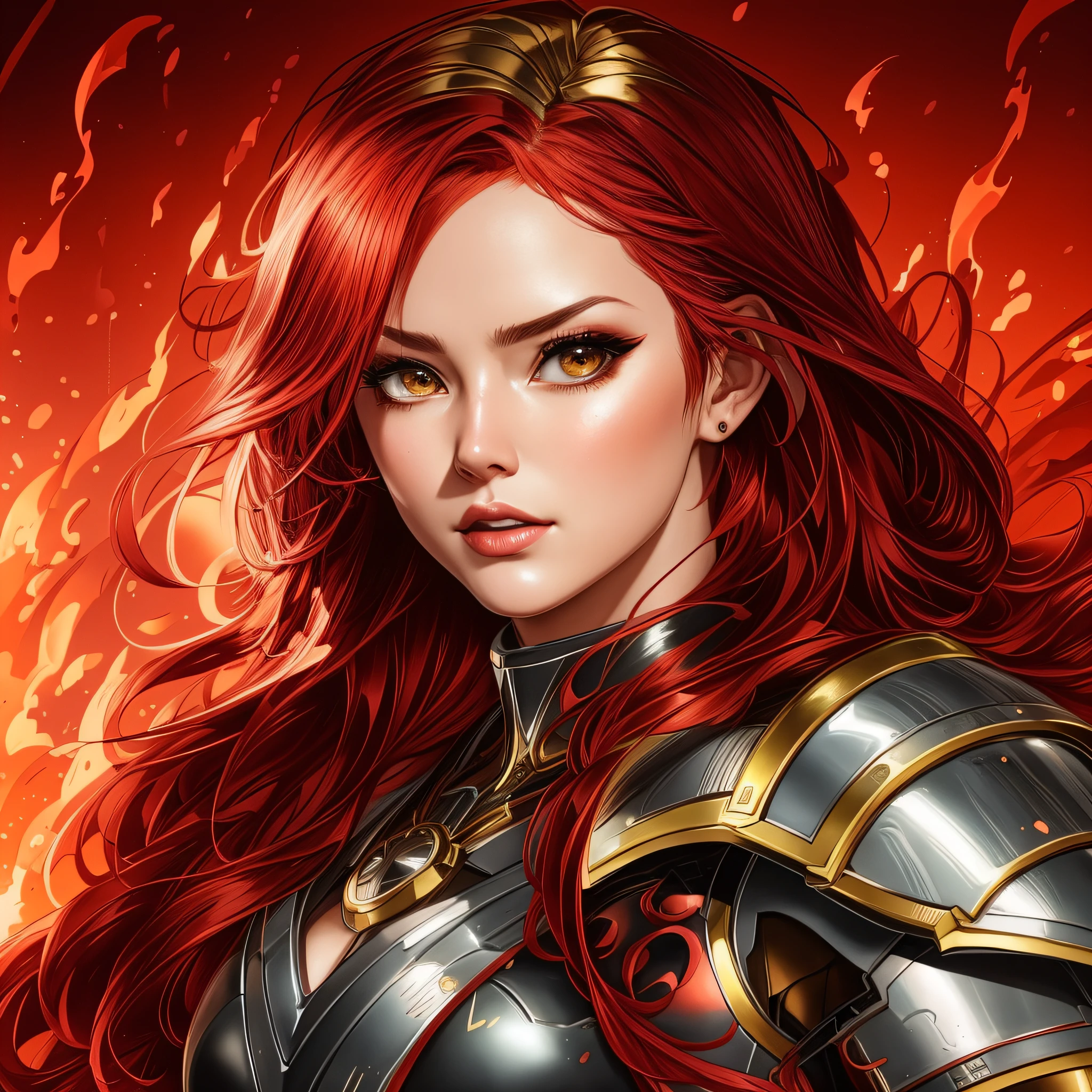 a close up of a woman with red hair and armor, extremely detailed artgerm, style artgerm, artgerm and ruan jia, ig model | artgerm, artgerm detailed, artgerm and atey ghailan, artgerm. high detail, artgerm portrait, artgerm lau, artgerm and rossdraws