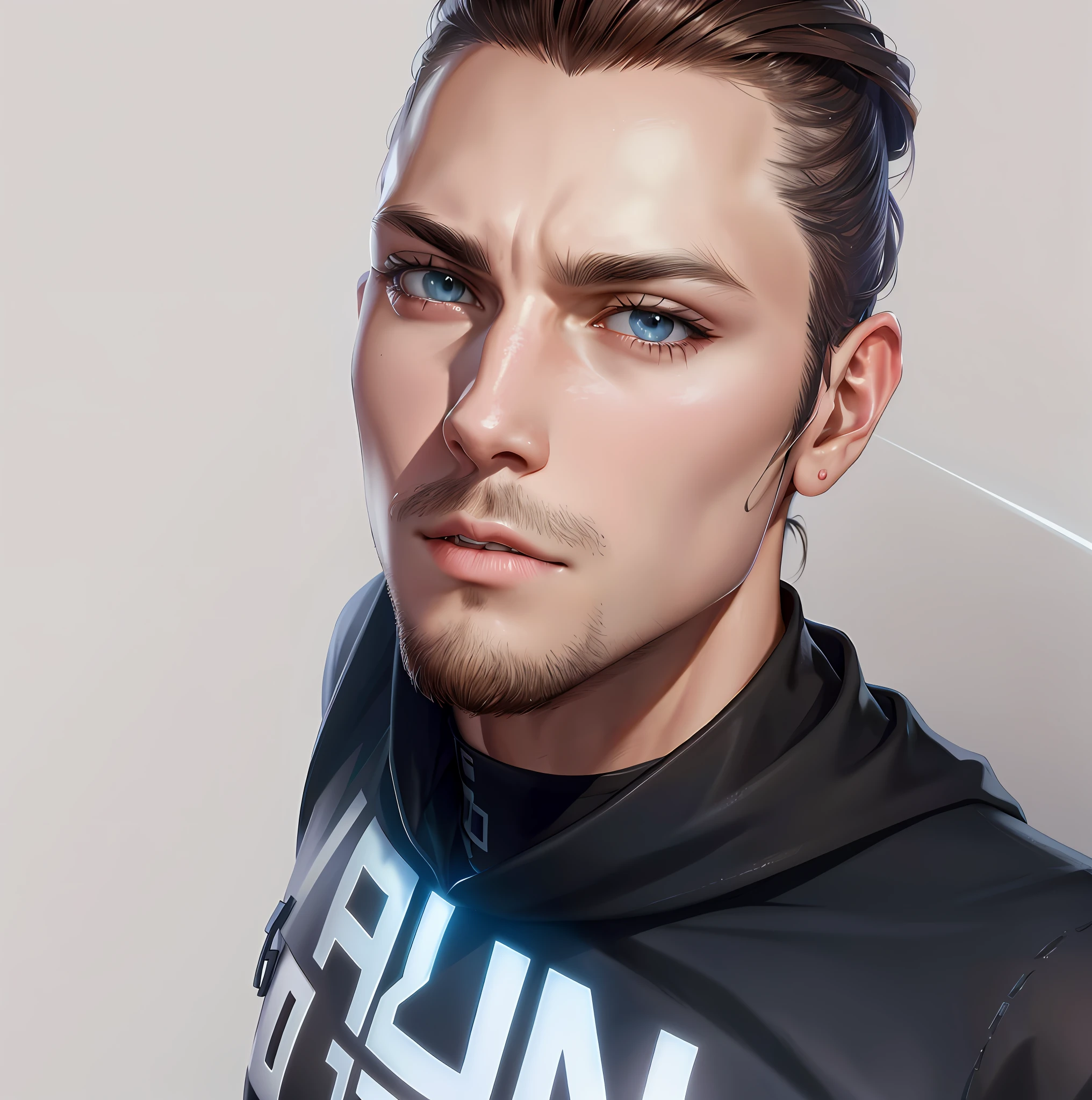 There is a man with a hood and a beard and a hood, RossDraw portrait, realistic art style, detailed character portrait, RossDraw 1. 0, Character Art Portrait, Rossdraw 2. 0, unreal 5. rpg portrait, inspired by Yanjun Cheng, rossdraw 2. 5,Artstyle realism,ultra realistic portrait,Rossdraw digital painting,dark eyes,thick hair