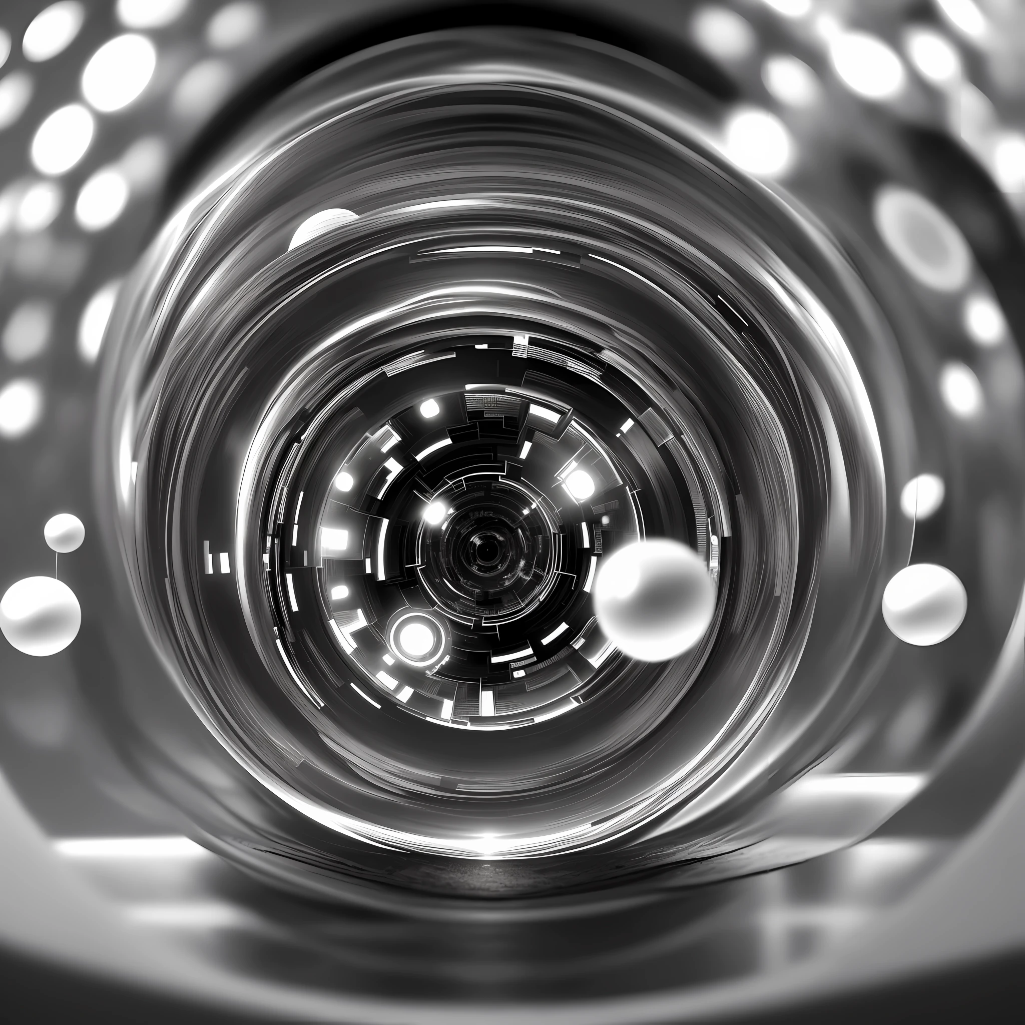 mini\(ttp\), (8k, RAW photo, best quality, masterpiece: 1.2), monochrome background, clean background, depth of field, control room, laboratory, thumbnail, Interdimensional portal, isometric, crystal ball.