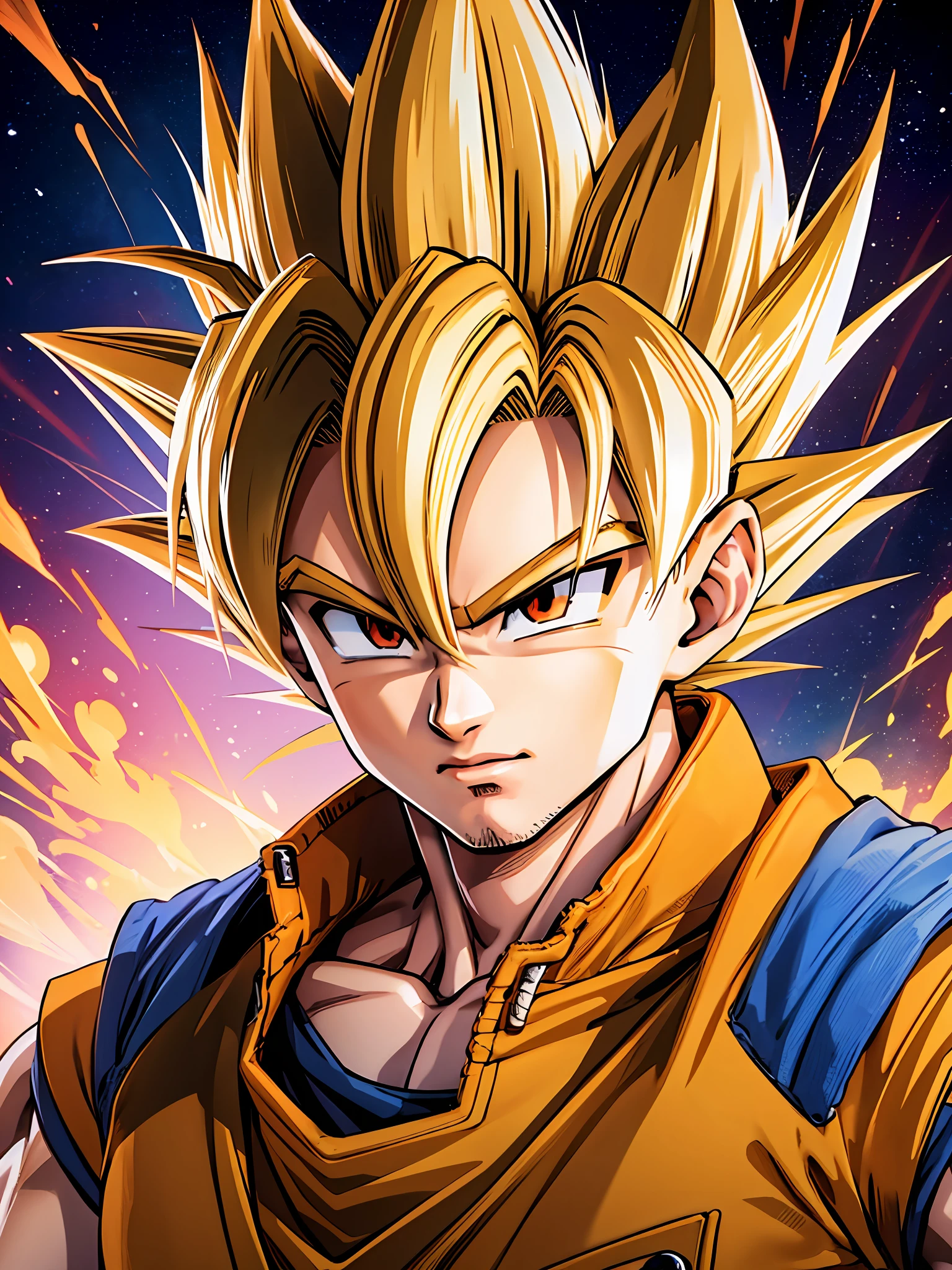 super saiyan son goku, solo character, dragonball style, high quality detailed art --auto --s2