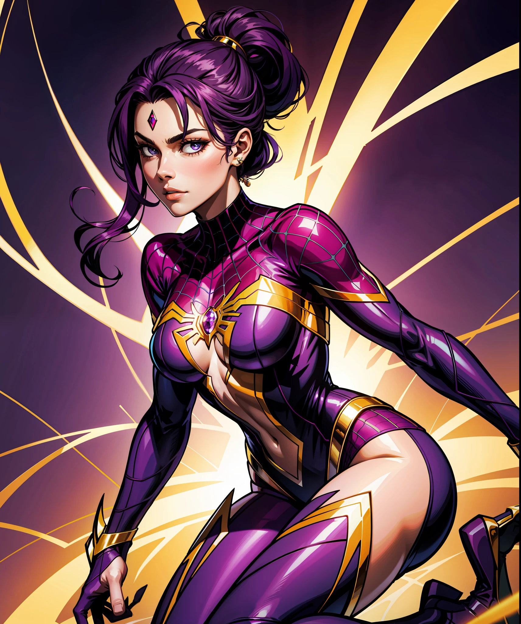 purple and gold spiderwoman