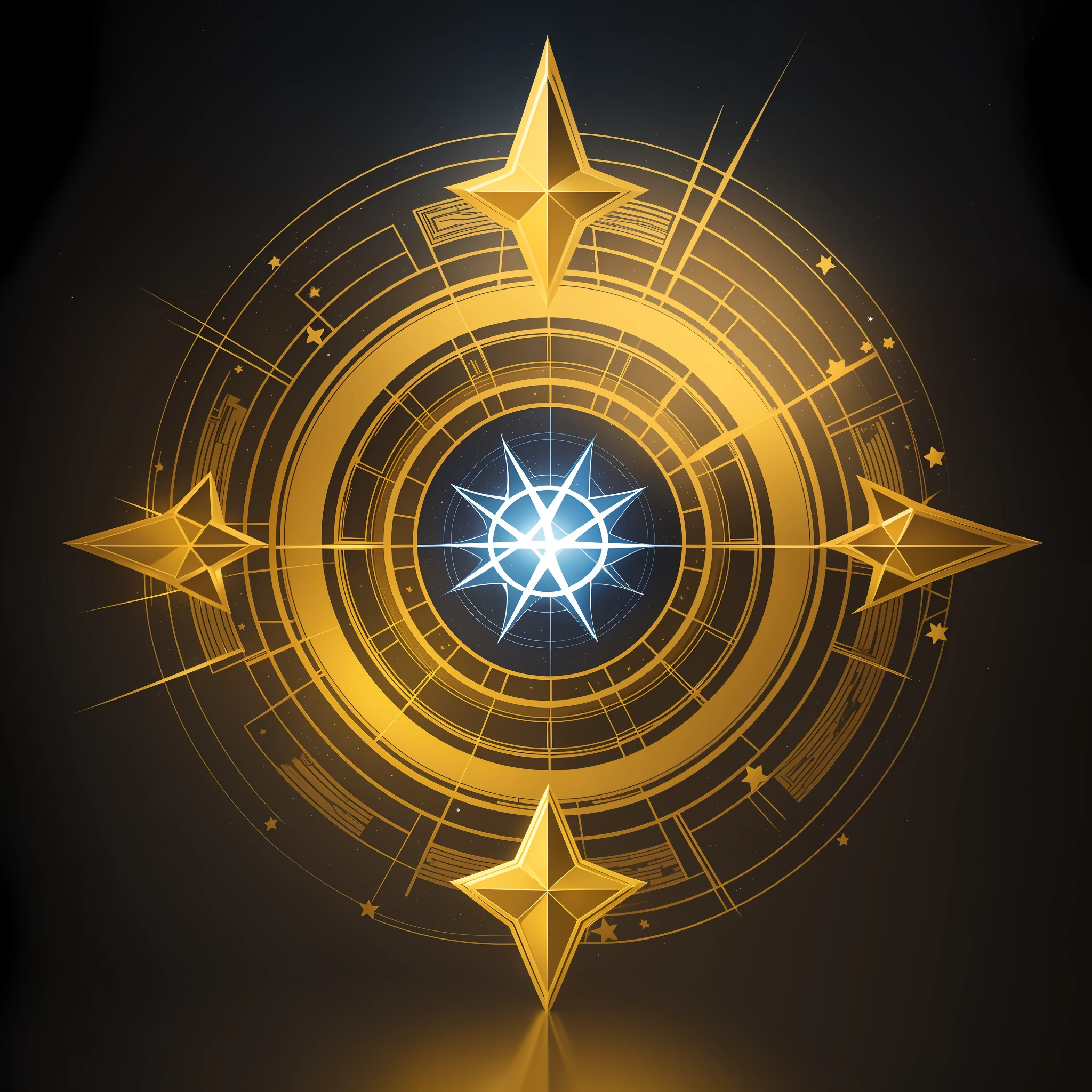 logotype, star, magic, abstract, yellow, creative, artstation, vector, golden ratio