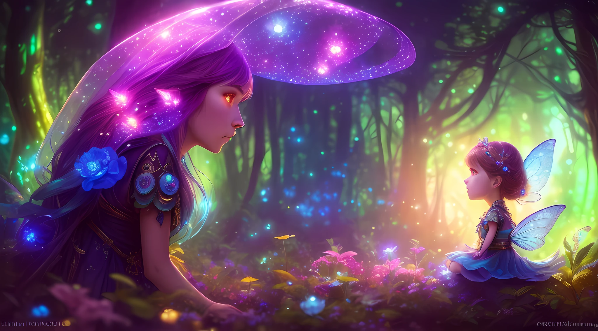 (highly detailed:1.2),(best quality:1.2),(8k:1.2),sharp focus,(subsurface scattering:1.1),award-winning photograph,profile
adorable chibi fairy in a glowing bioluminescent forest
(very detailed background:1.2),(sci-fi:1.0), (knollingcase:1.0),(dreamlikeart:1.1), dramatic lighting, by greg rutkowski alphonse mucha wlop