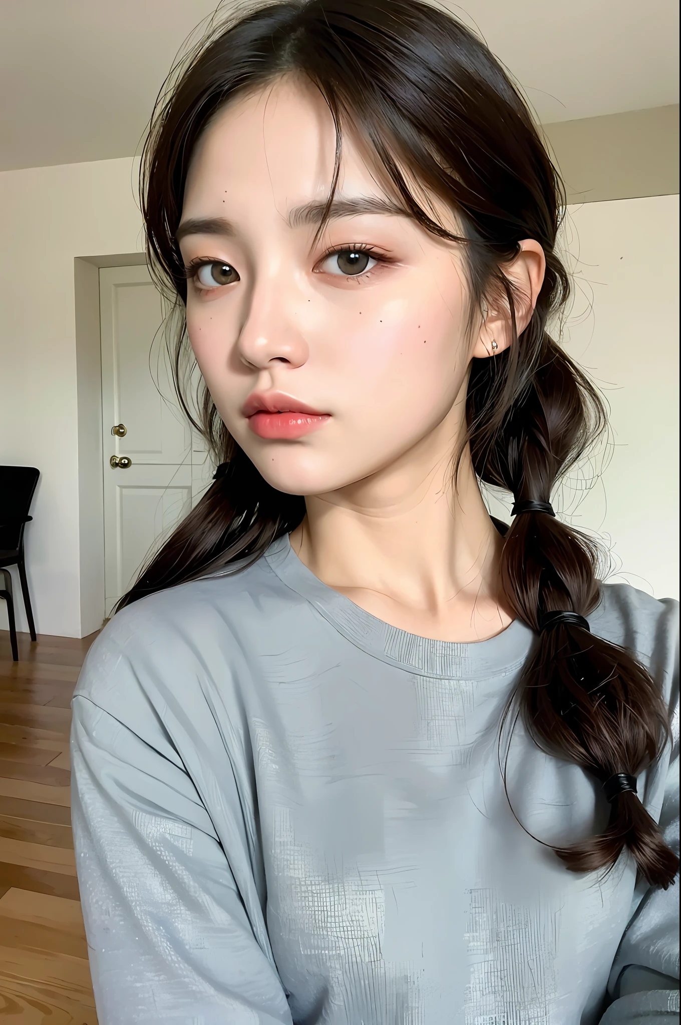 ((Best quality, 8k, Masterpiece :1.3)), 1girl,(random hairstyles), Casual outfit :1.2, Indoor, Ultra-detailed face, Detailed eyes, Double eyelid