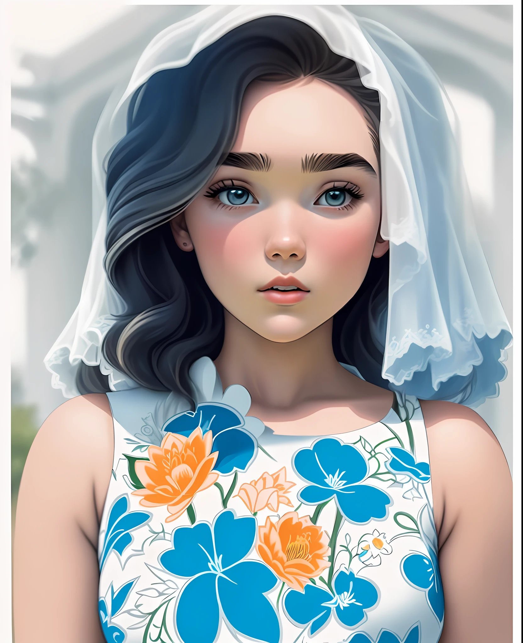 masterpiece, line art of a female character, Florence Pugh shocked expression, detailed country garden background, Art Deco designs,
style by double exposure, no shading, for coloring page, white space, no shadowing,