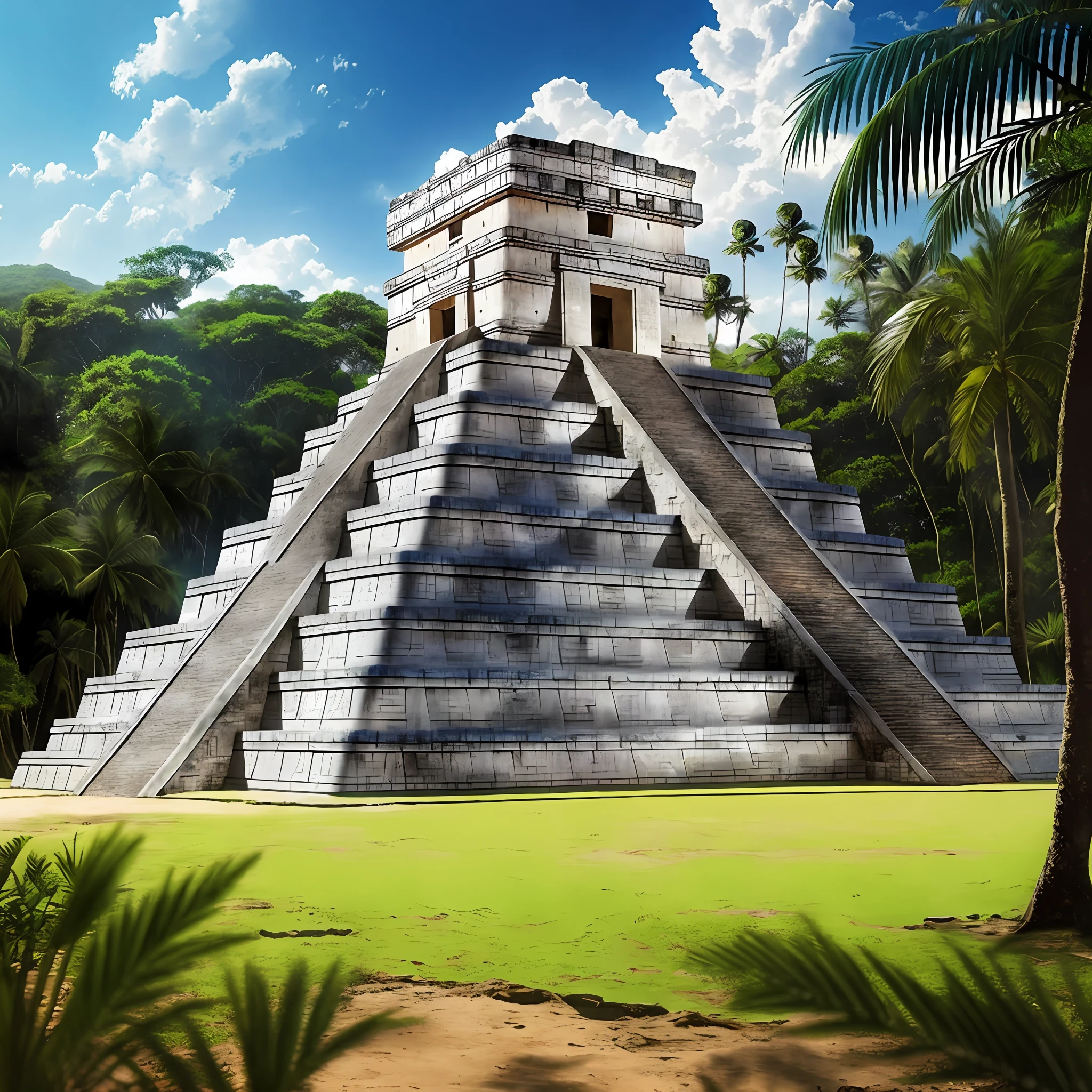 Mayan temples, Mayan temple in the jungle, Mayan, Mayan style, Mexico, monolithic temple, Aztec architecture, a mystical temple, ancient temple, pyramid ancient megastructure, mysterious temple setting, classic mayan mythology, sacred ancient architecture, temple, pyramid of the lost world, water temple, 9:16 --auto --s2