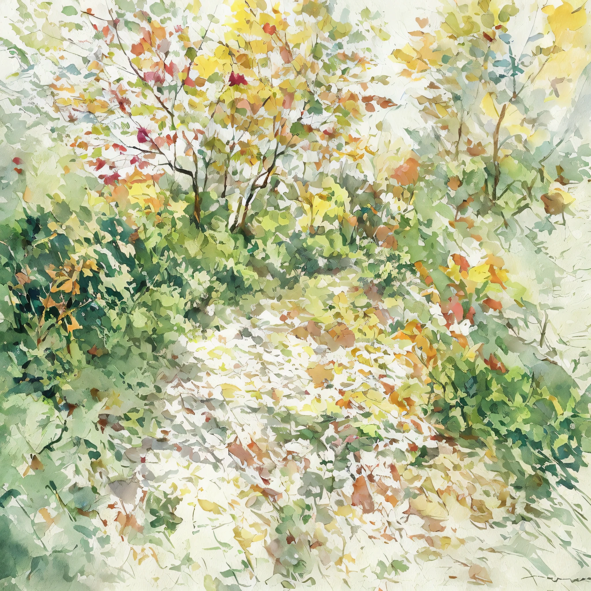 watercolor, mulberries, leaves, high contrast, muted, light background, muted --auto --s2