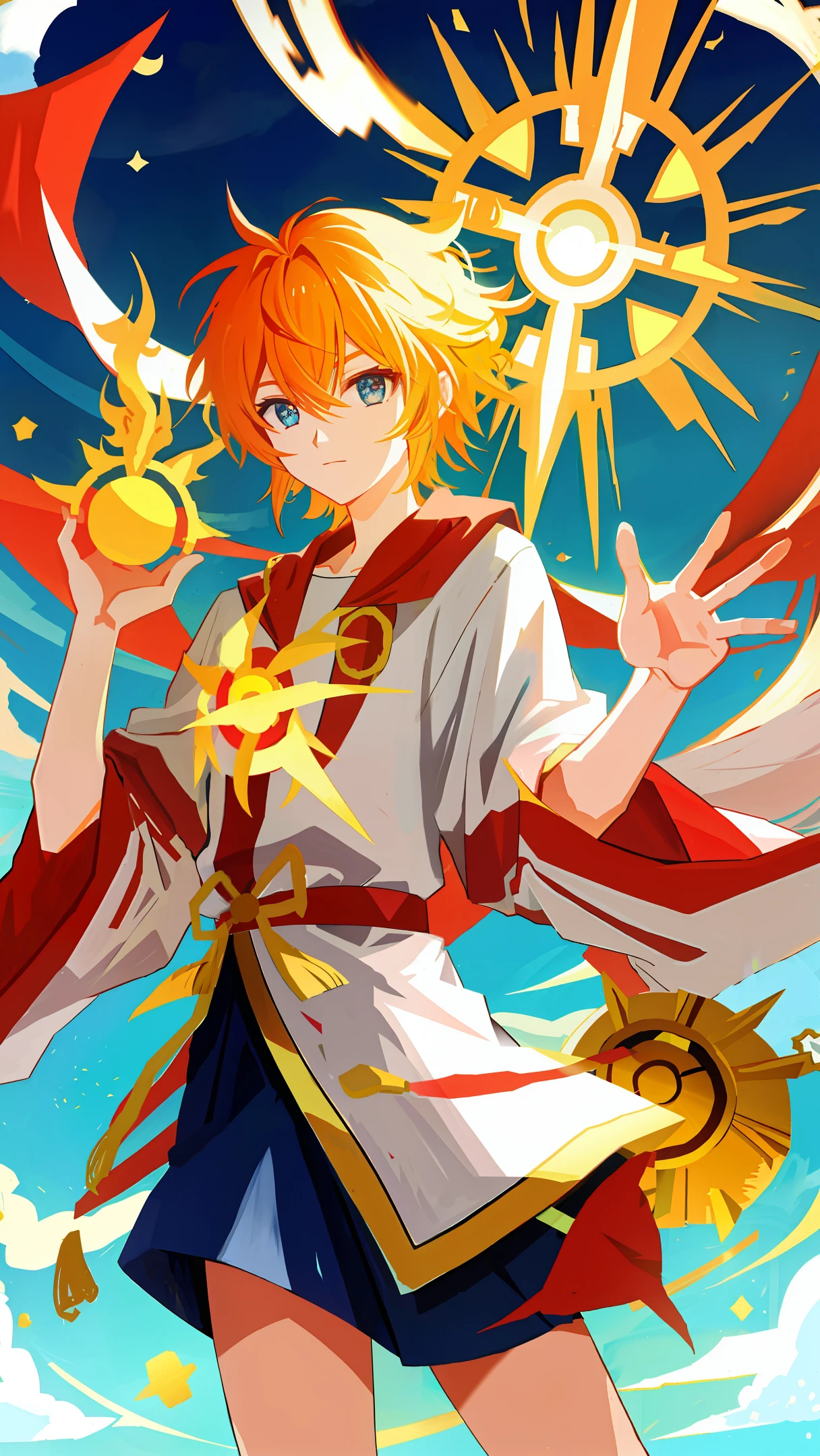 High quality anime style, Sun God