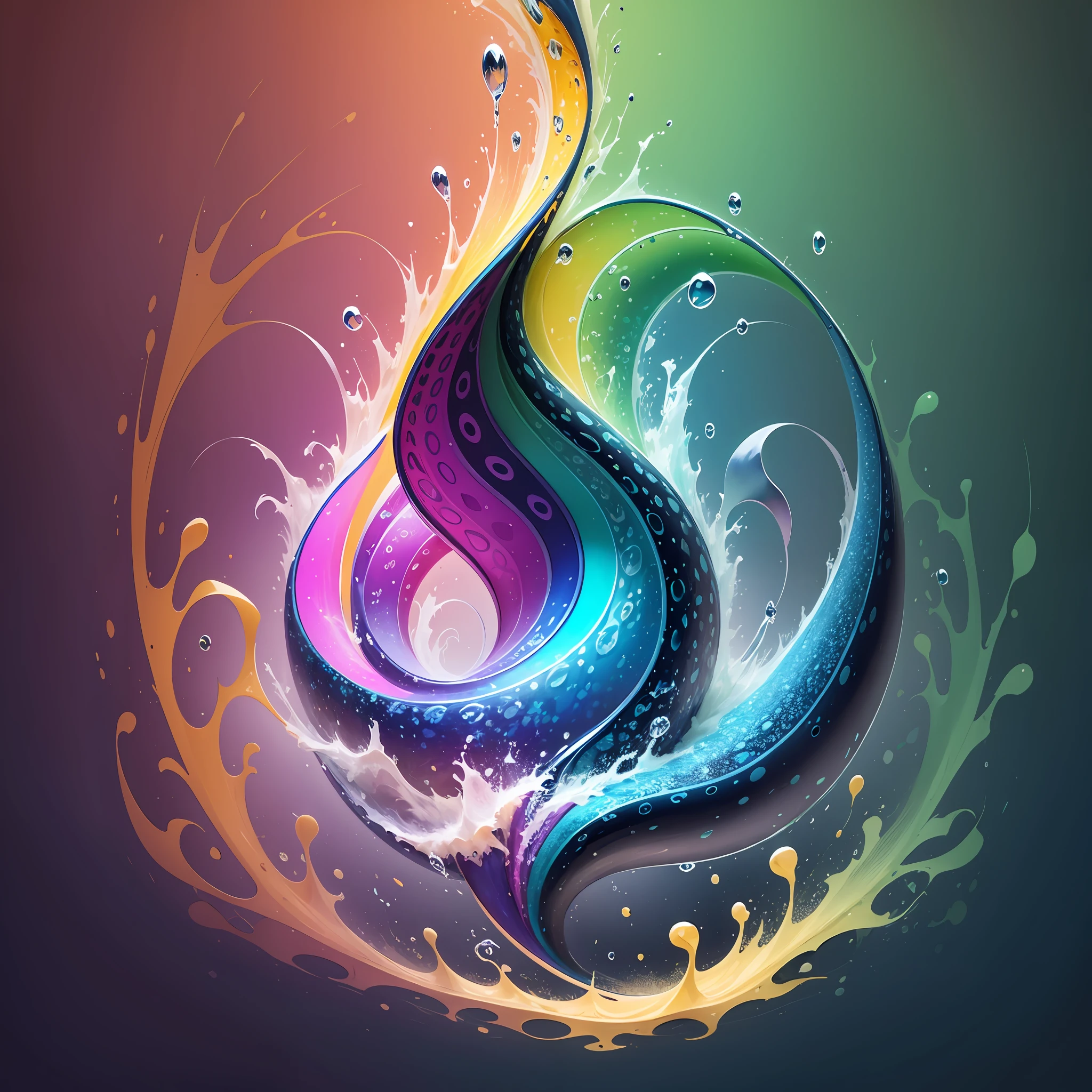 An emblematic stingray logo of vibrant colors, water elements, simple design, vector art, minimal --auto --s2