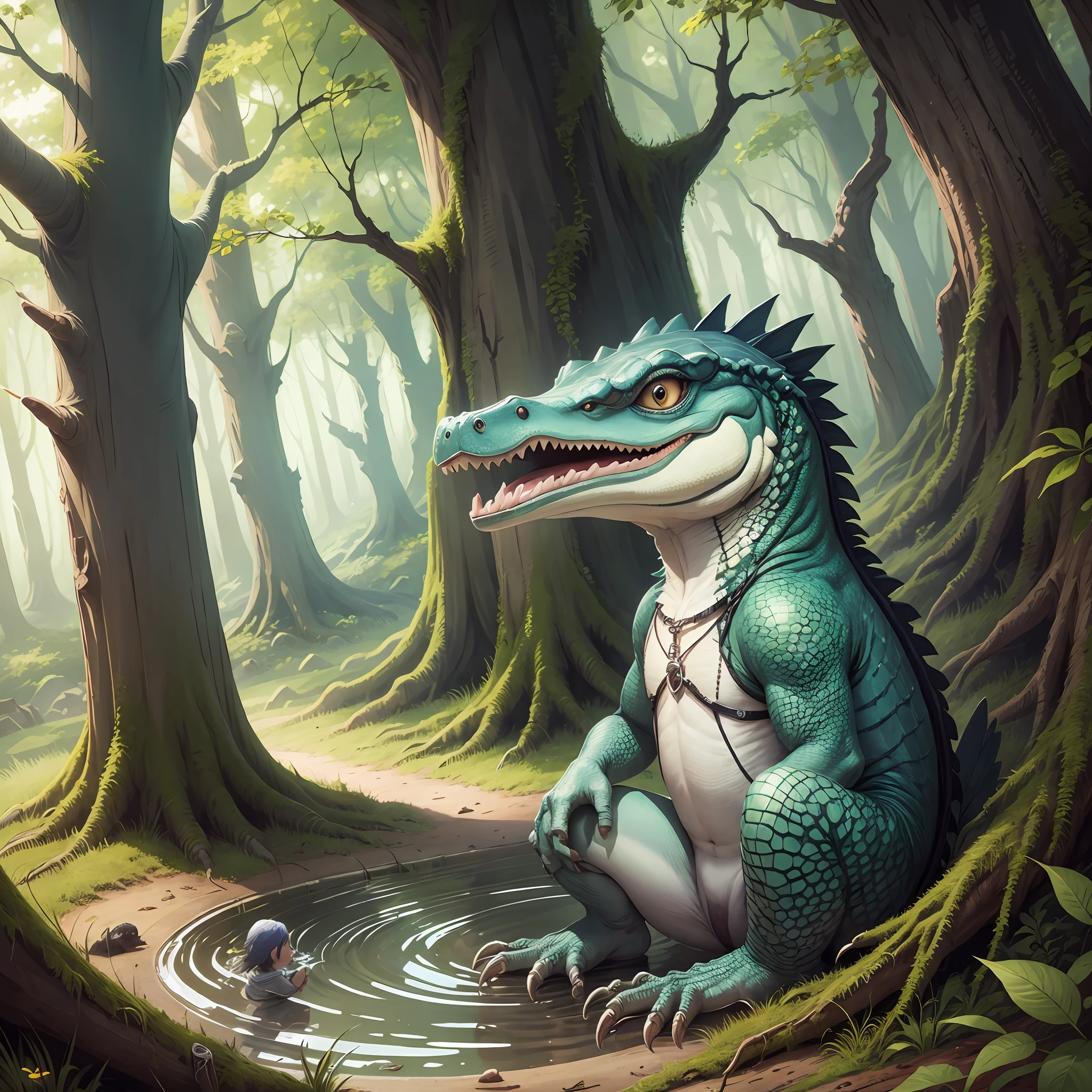 Adventure, the litlle boy Aquila, Enchanted Forest, Alligator, Friendship. --auto --s2