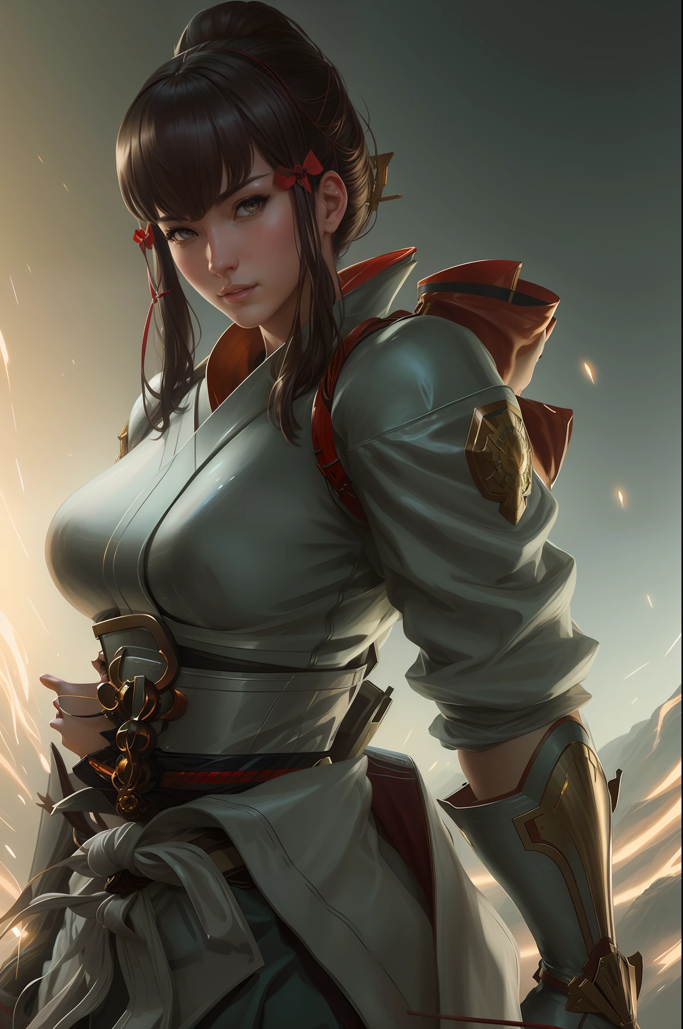 half body portrait of msmkasumi, 1girl, digital painting, artstation, concept art, donato giancola, Joseph Christian Leyendecker, WLOP, Boris Vallejo, Breathtaking, 8k resolution, extremely detailed, establishing shot, artistic, hyperrealistic, octane render, cinematic lighting, dramatic lighting, masterpiece