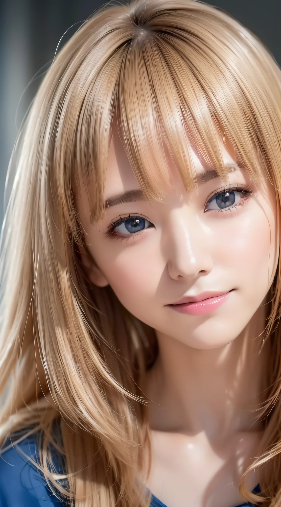 full smile, teeth, night, RAW photo, ((Portrait of extreme beauty)))), (radiant skin)), 1 girl, 11 year old beautiful girl in Prague, ((natural bright blonde hair)), [Blue eyes], shiny glossy skin, silky long straight hair, eyeliner, long bangs, hair between eyes, fluttering hair, (((masterpiece, top quality, ultra detailed, film light, Complex Detail, High Resolution, 8K, Very Detailed)), Detailed Background, 8K UHD, DSLR, Soft Light, High Quality, Film Grain, Fujifilm XT3, Shallow Depth of Field, Natural Light, (No Hand), Upper Eye, Eyes Down,