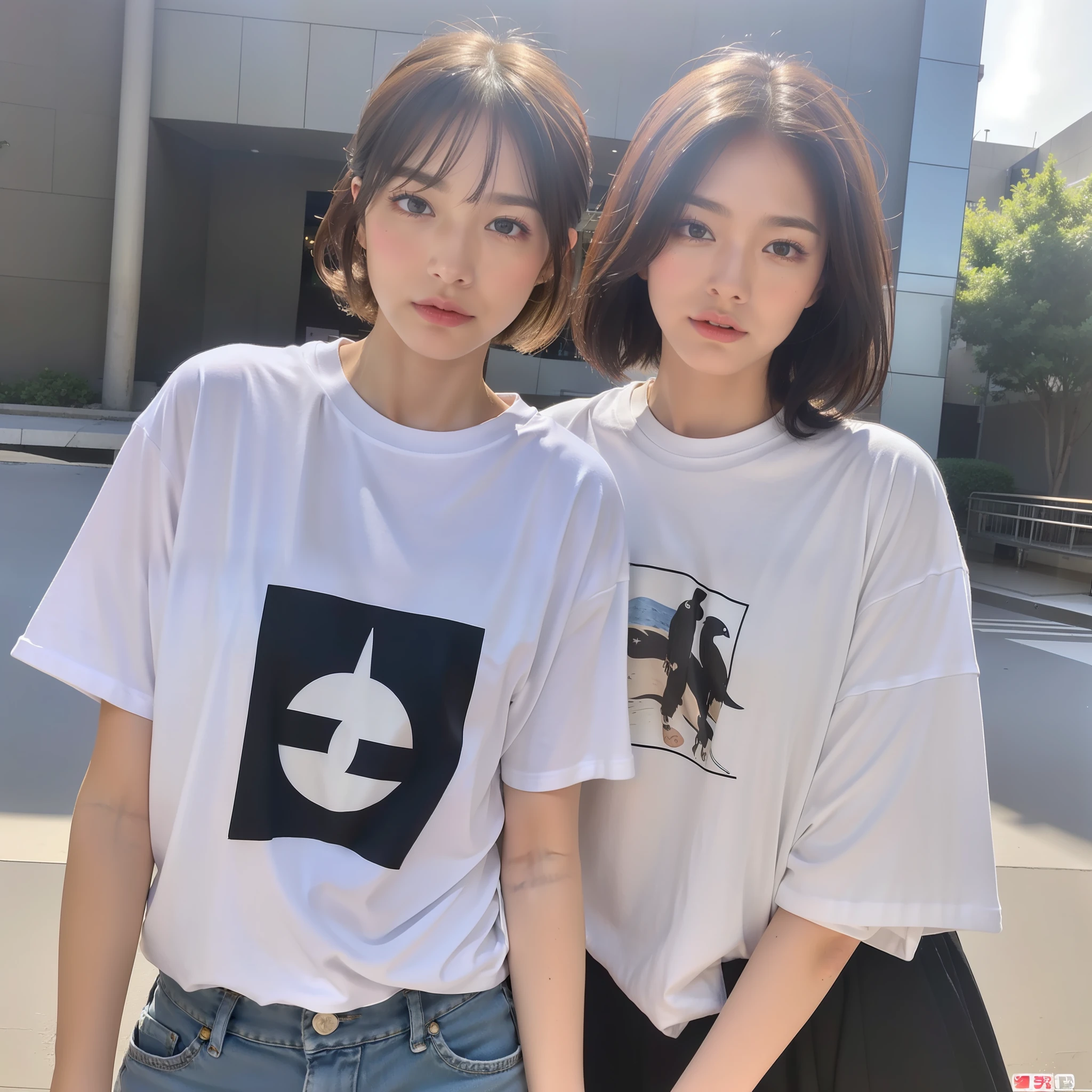 (8k:1.27), (best quality, masterpiece, super high definition: 1.2), realistic, (1 girl:1.8), (solo:1.8), night, instagram photo, street snap, high school student, cute Japan woman photo (beautiful:1.1), t-shirt, oversized t-shirt, (big t-shirt: 2), black t-shirt, graphic t-shirt, Logo design T-shirt, heavyweight T-shirt, very detailed face and skin texture, delicate eyes, double eyelids, whitening skin, short hair, short hair, Japan streetwear, sophisticated gravure idol, wearing oversized T-shirt,