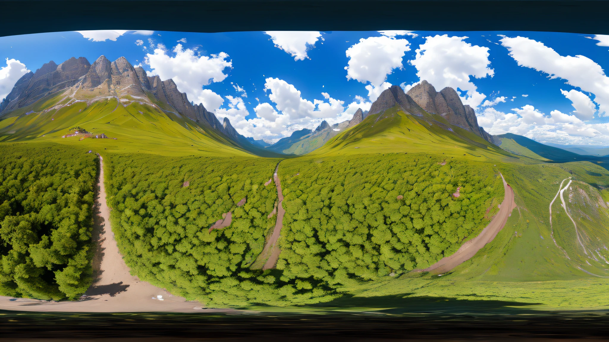 Masterpiece, super detalhado, upscayl, panoramic moutain 360 degree semalees, uhd, unreal engineer