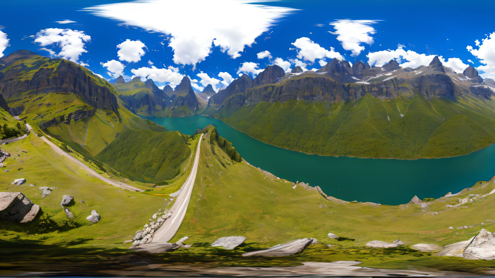 Masterpiece, super detalhado, upscayl, panoramic moutain 360 degree semalees, uhd, unreal engineer