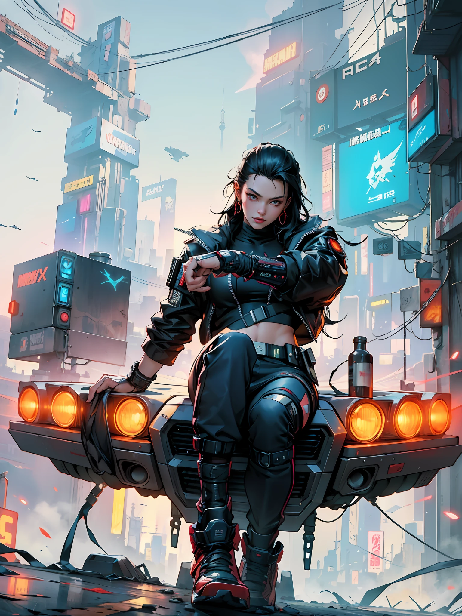 (Masterpiece, best quality: 1.2), high-detail face, cyberpunk, Marvel style