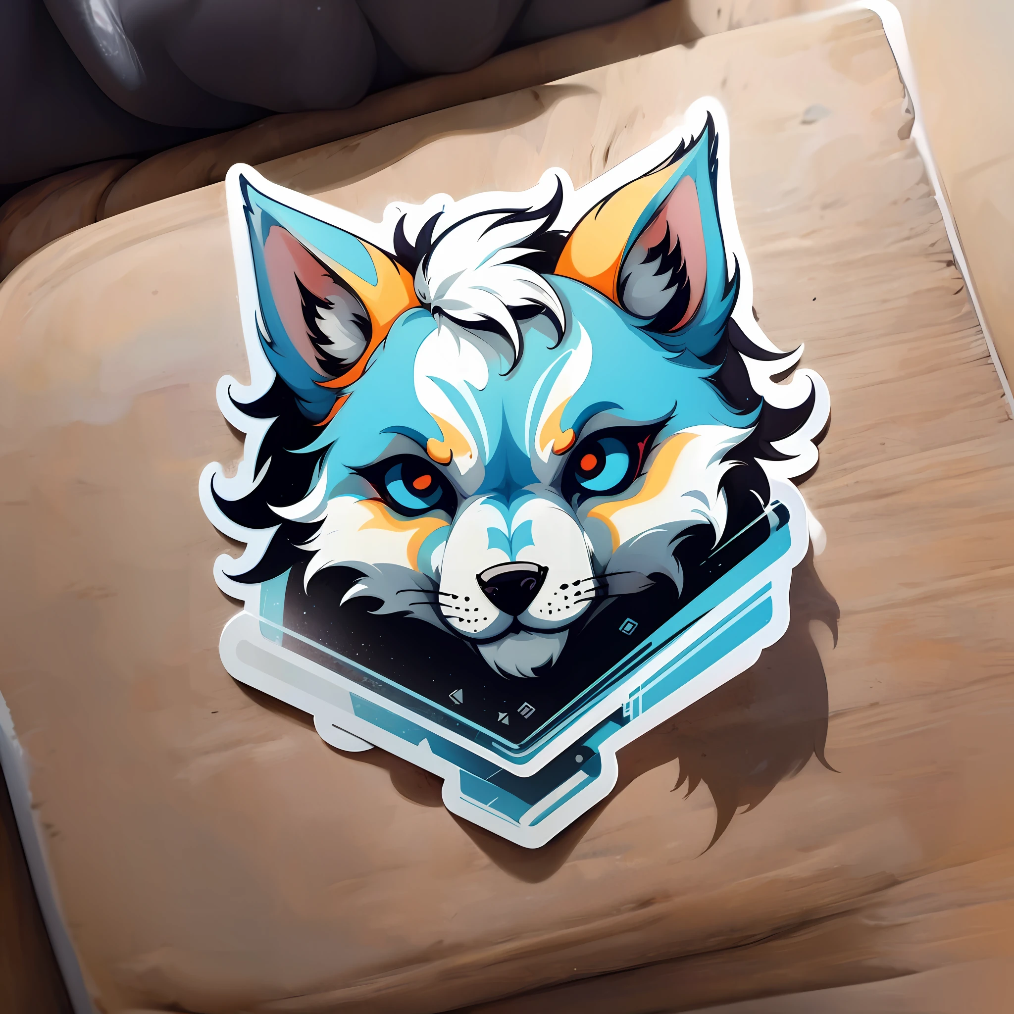 Iconic logo Sticker Wolf Esports 2D minimalist --auto --s2