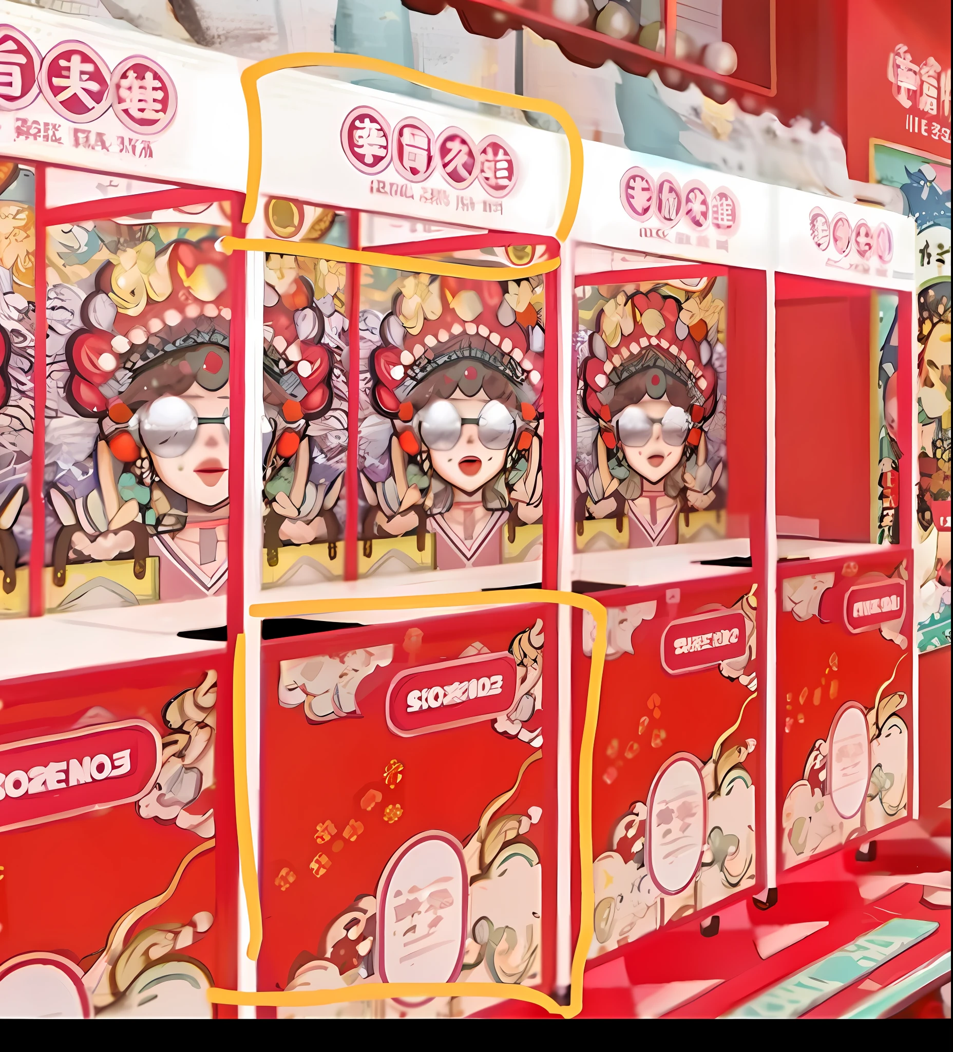 there are many different types of candy in the store, overlaid with chinese adverts, trending at cgstation, 千 葉 雄 大, 🕹️ 😎 🔫 🤖 🚬, daoshi, negao, trending ,, けもの, detailed image, 💣 💥, 😭 🤮 💕 🎀, mapo tofu cartoon