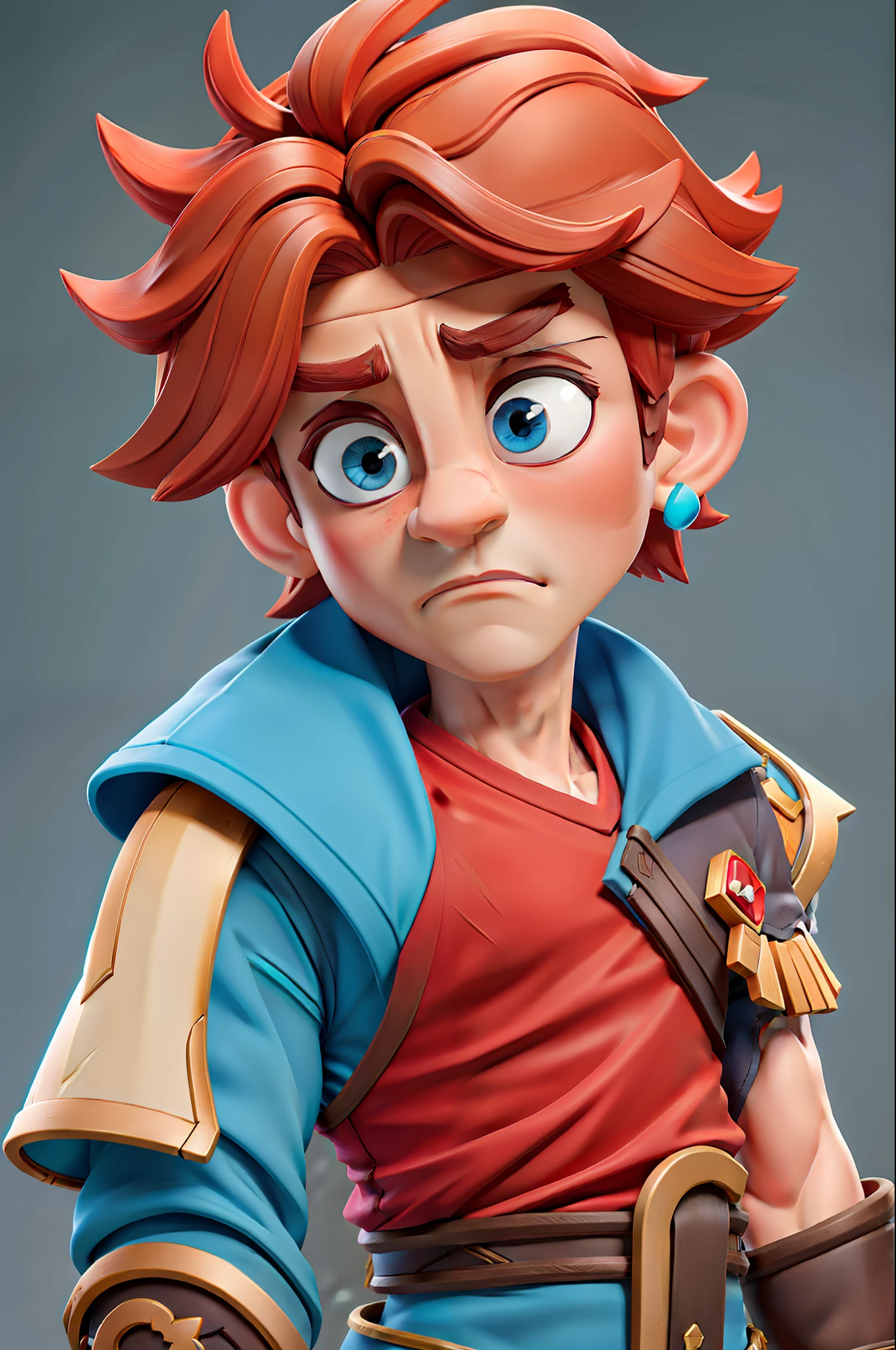 Male character, red hair, blue eyes, prince