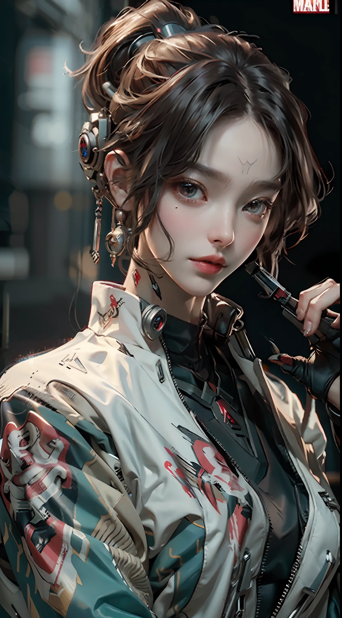(Masterpiece, Best Quality: 1.2), High Detail Face, Cyberpunk, Marvel Style, Mechanical Crane